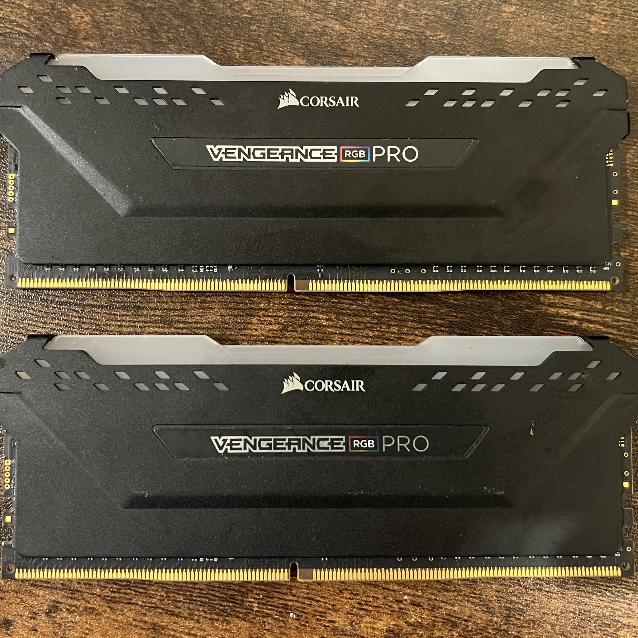 16GB Corsair Vengeance RGB PRO (2 x 8GB) DDR4 DRAM 3200MHz C16 Memory Kit — Black