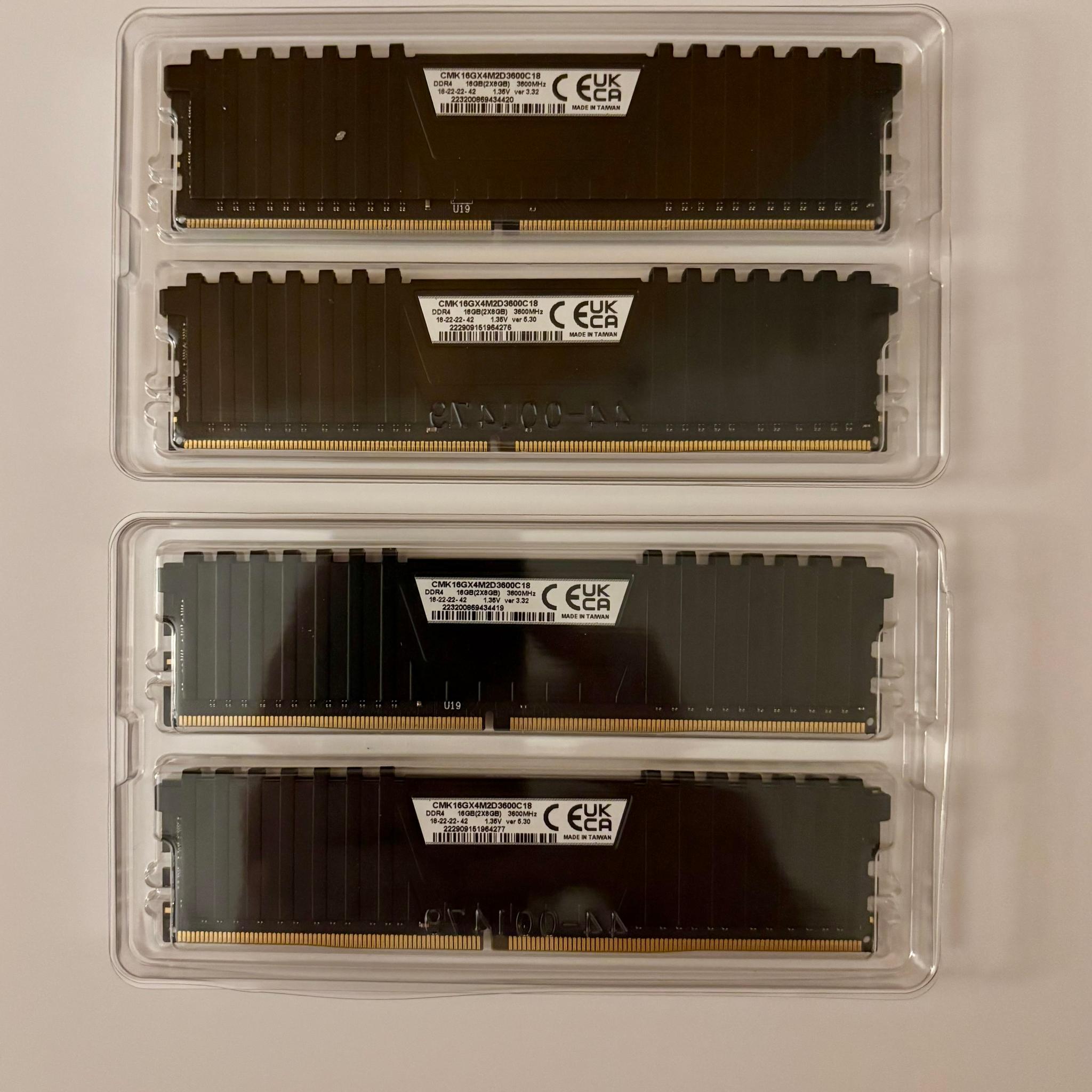 Corsair 32GB (4x8GB) DDR4 3600MHz RAM