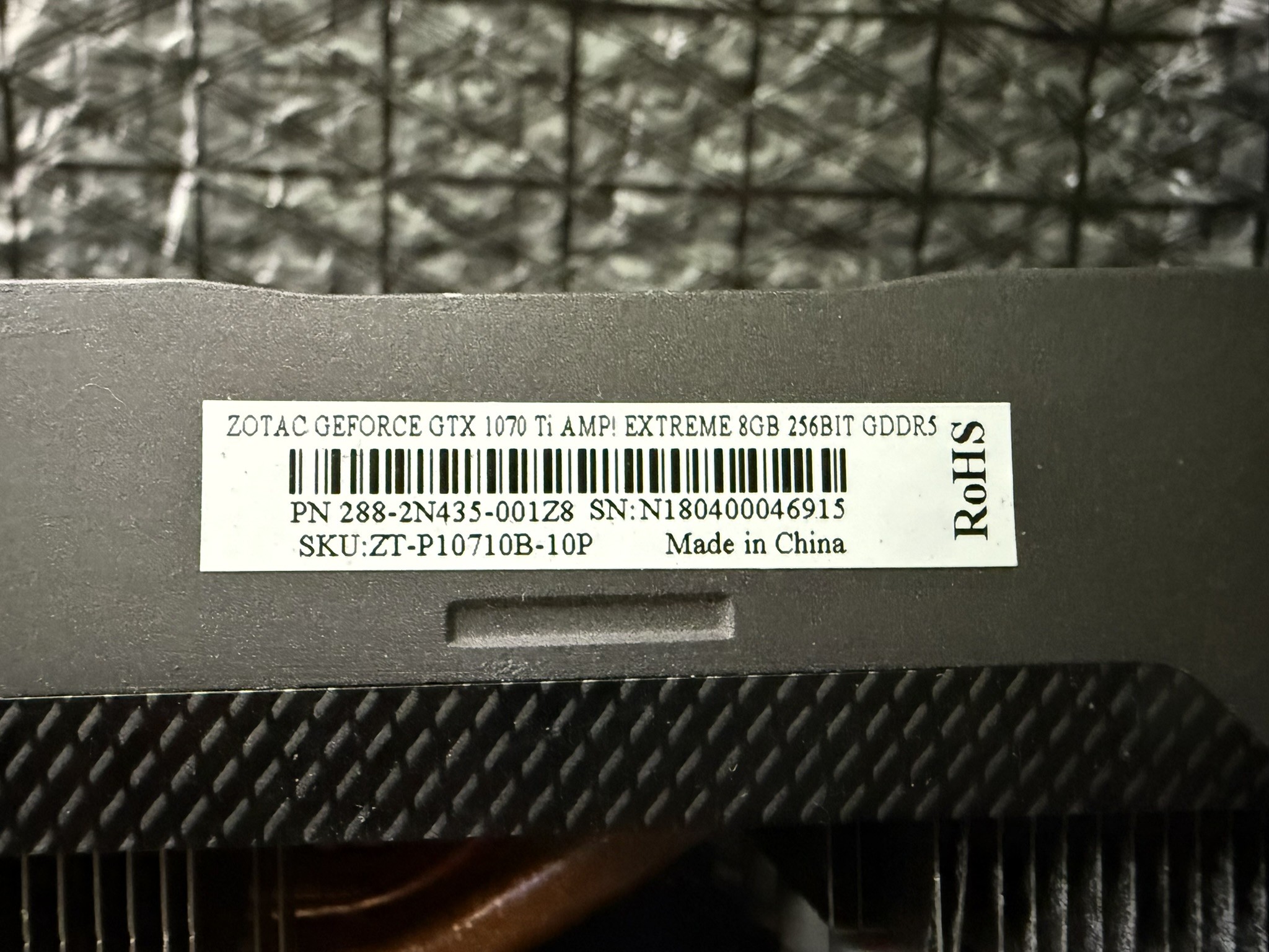 Zotac GTX 1070Ti Amp Extreme Edition 8gb