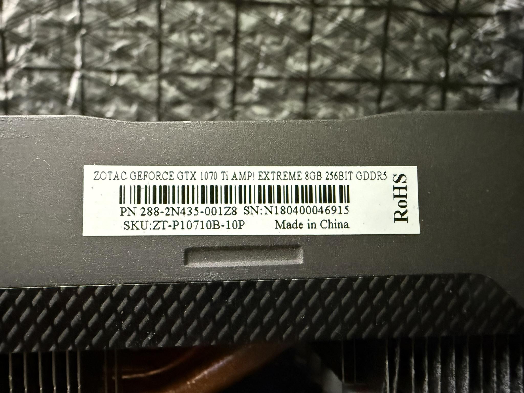 Zotac GTX 1070Ti Amp Extreme Edition 8gb