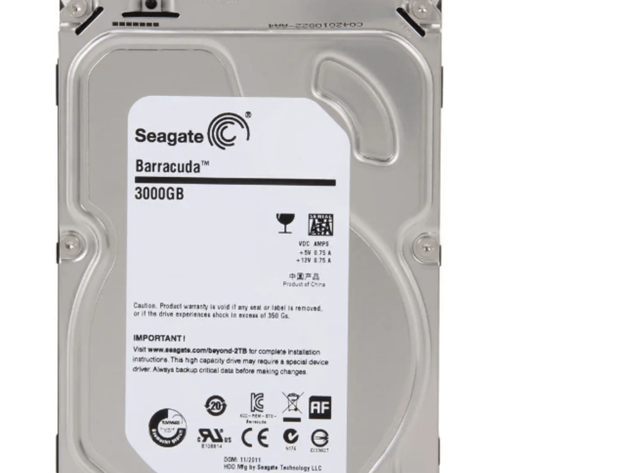 NEW SEAGATE BARRACUDA 3TB 3.5 in. SATA INTERNAL HARD DRIVE, 7400 RPM