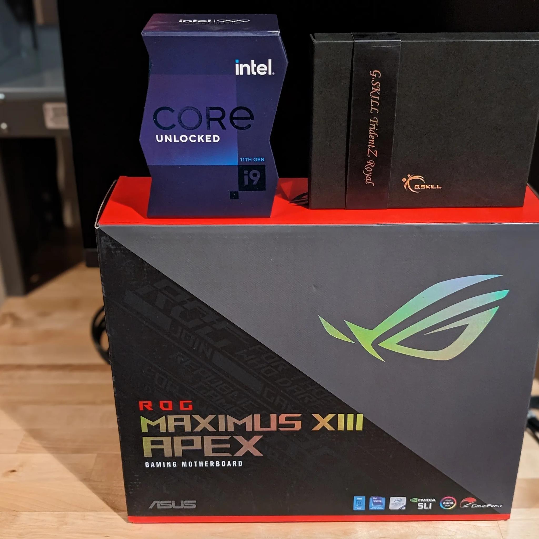 Motherboard/CPU/Memory Combo: ASUS MAXIMUS XIII APEX w/Intel 11900k CPU/G.Skill 4800mhz DDR416gb