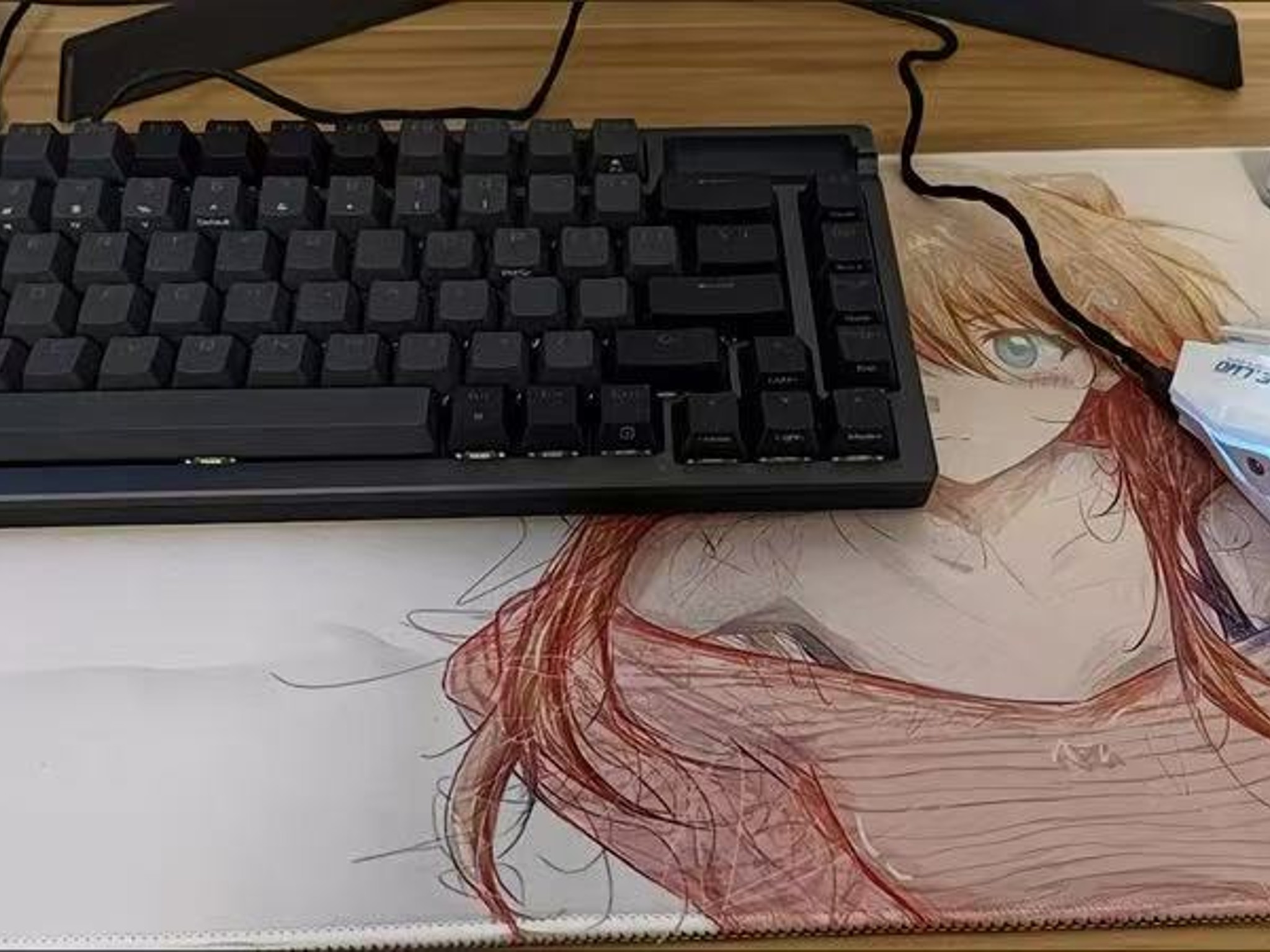 EVA Asuka Anime Mouse Pad – Abstract Line Art, Smooth Gaming Surface