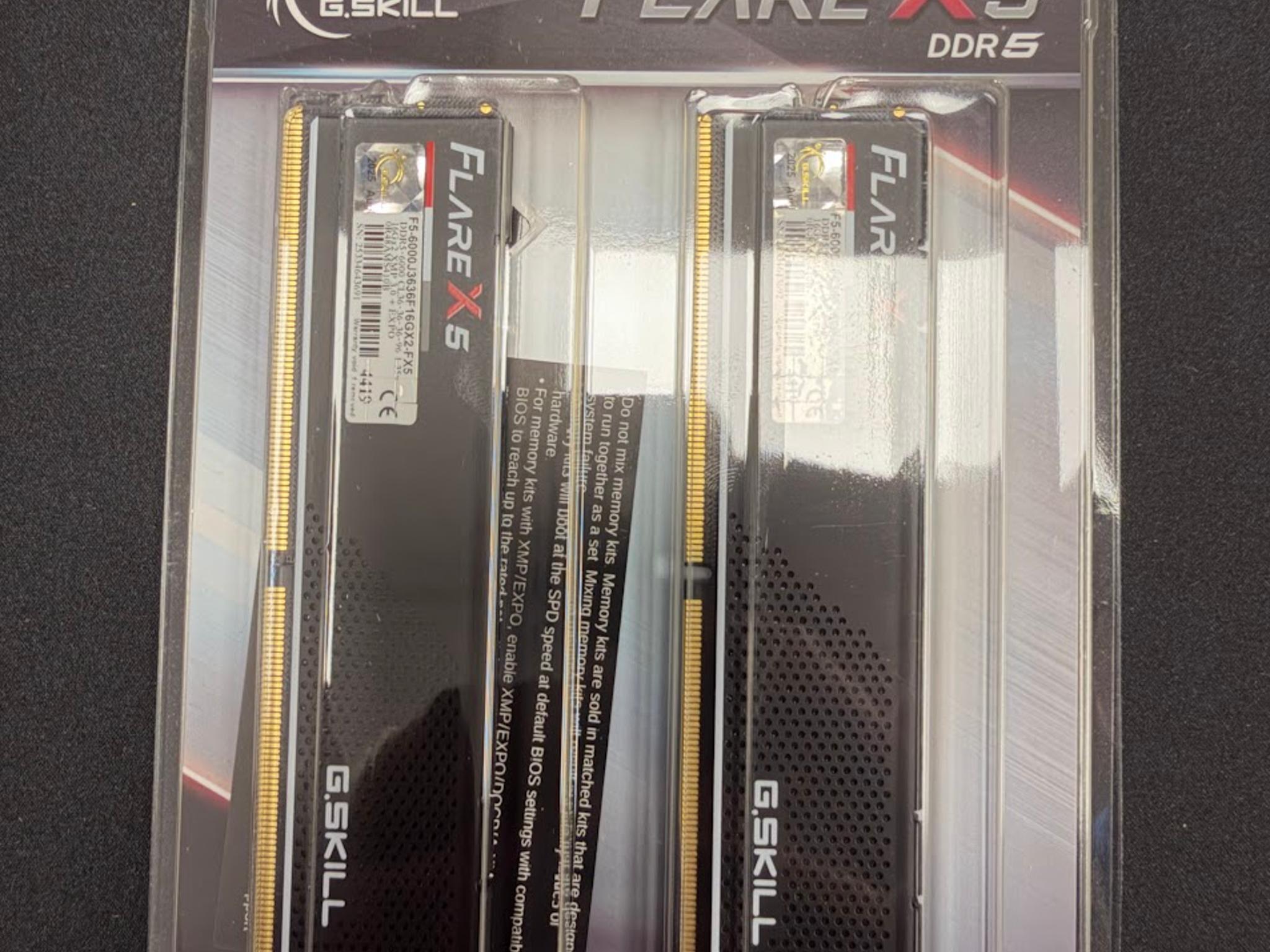 G.Skill Flare X5 Series AMD EXPO DDR5 RAM 32GB (2 x 16GB) 6000MT/s CL30-38-38-96