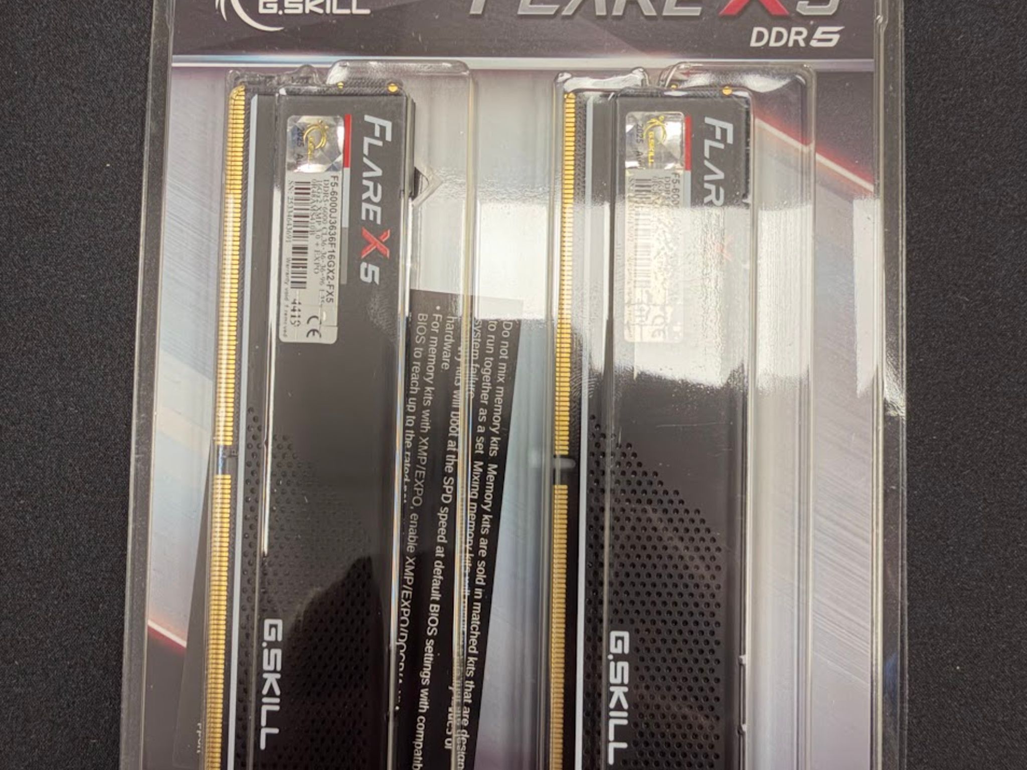 G.Skill Flare X5 Series AMD EXPO DDR5 RAM 32GB (2 x 16GB) 6000MT/s CL30-38-38-96