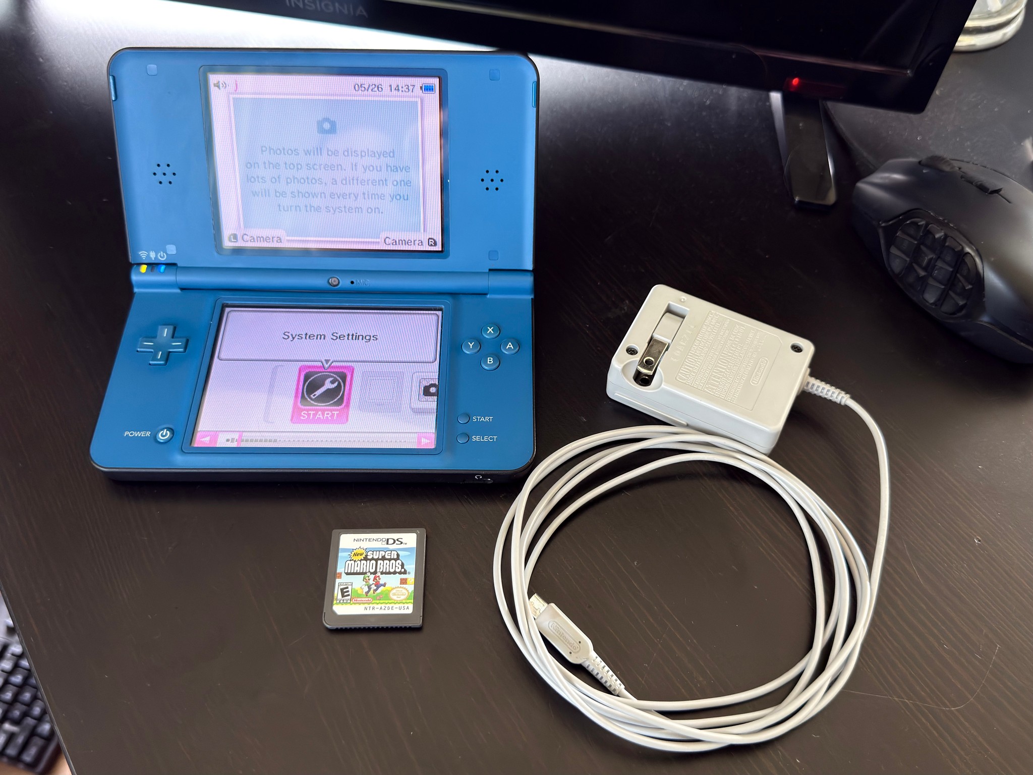 Nintendo DSi Blue Bundle + Charger + New Super Mario Bros DS | Cleaned & Tested