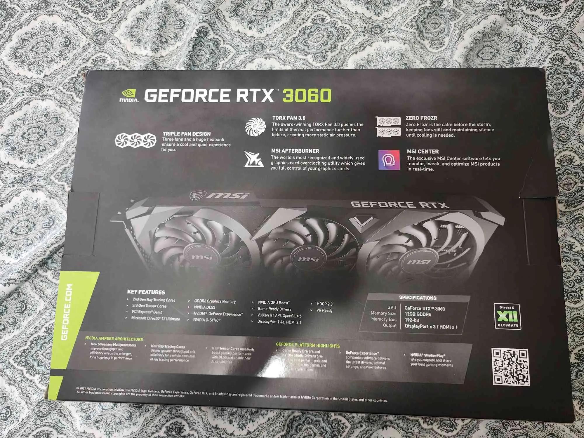 MSI Ventus RTX 3060 12GB triple Fan | with box and is in good condition