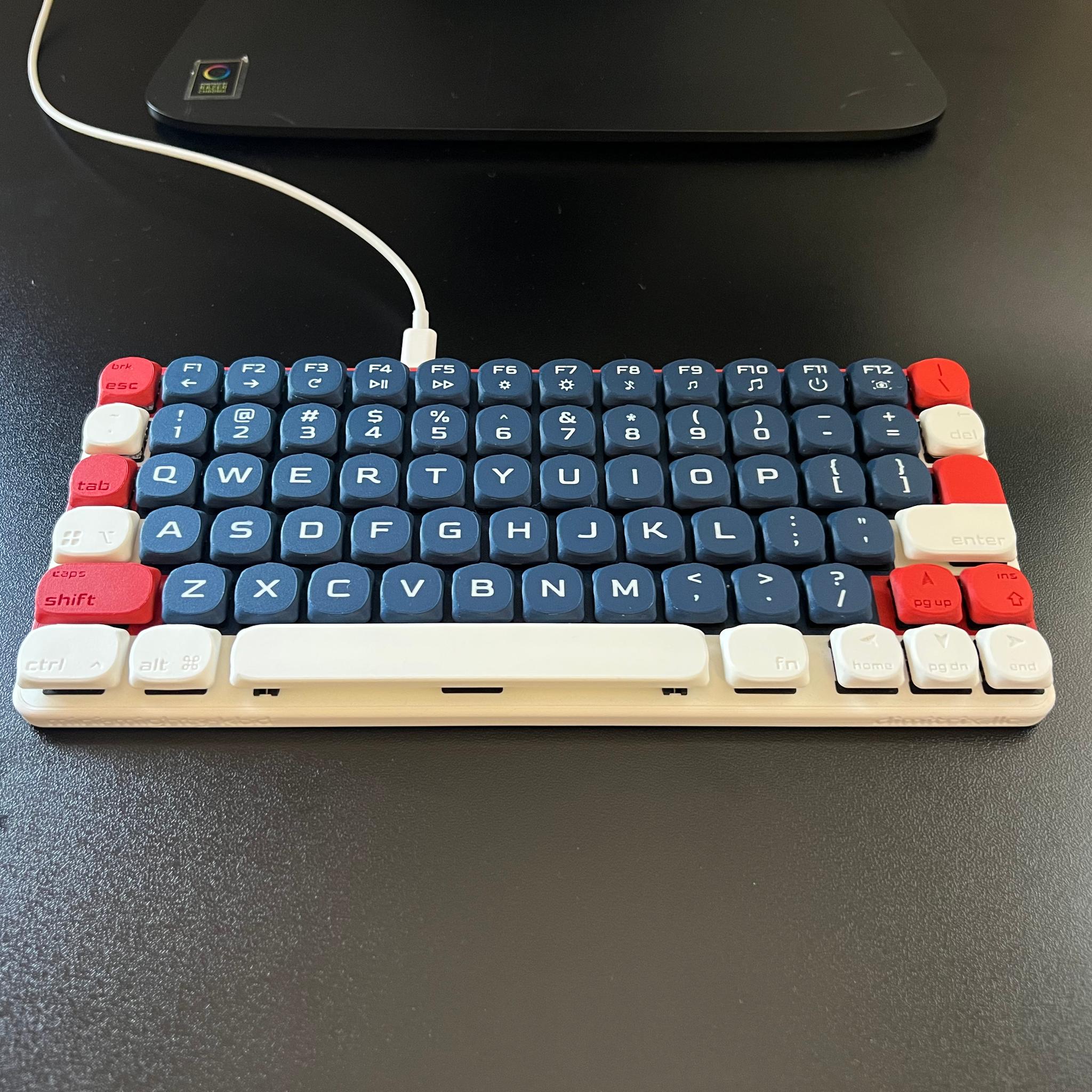 Low Profile 74-key Wired Mechanical Keyboard • Hot Swappable, Hand Assembled, Gaming, Travel, USB-C