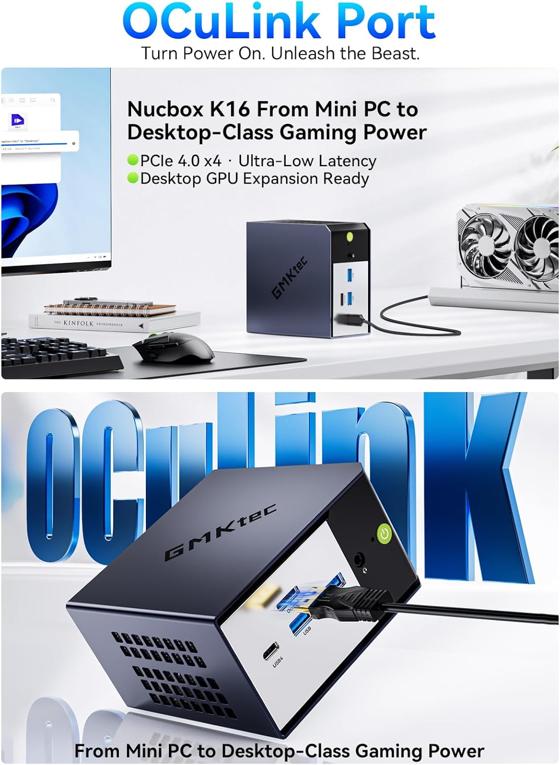 Ryzen 7 7735HS + 32GB DDR5 RAM + 1TB NVME SSD GMKtec NucBox K16 Mini PC