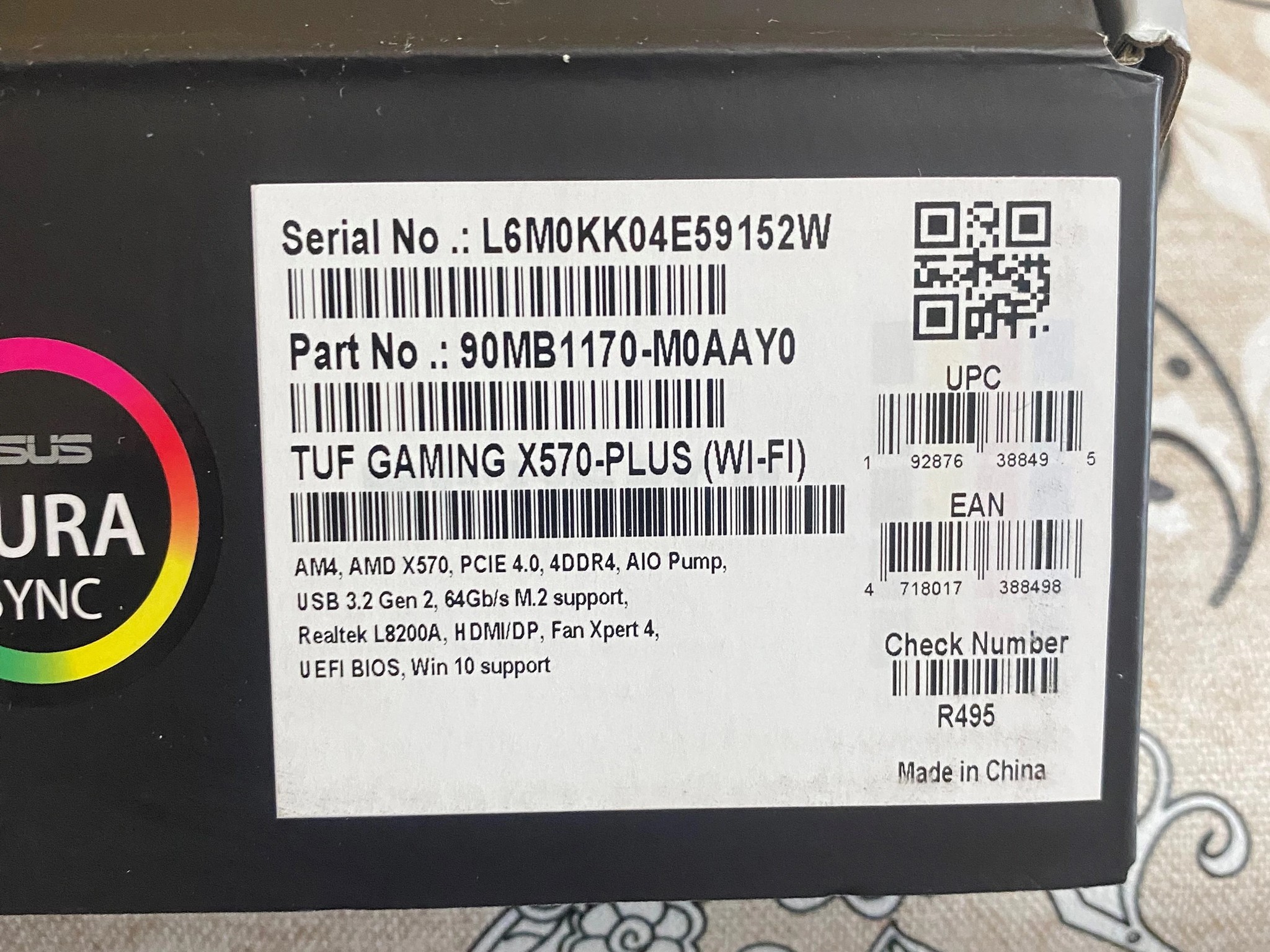 Asus TUF Gaming X570-PLUS WIFI