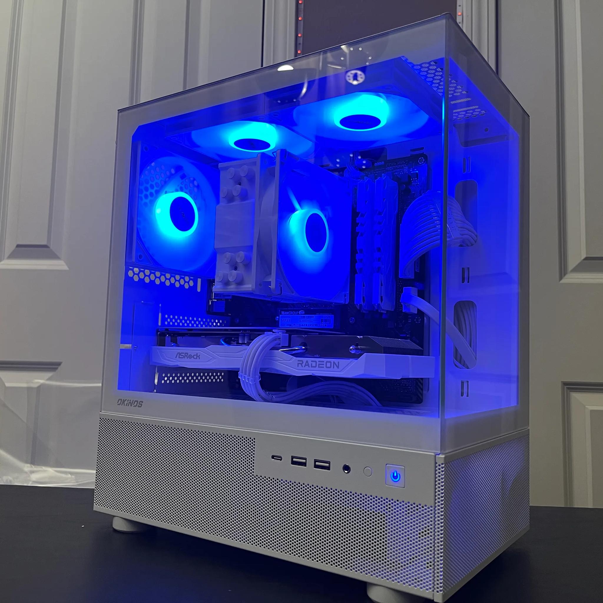 WHITE ARGB PC|RX 6600|RYZEN 5 5500|16GB RAM|500GB NVME