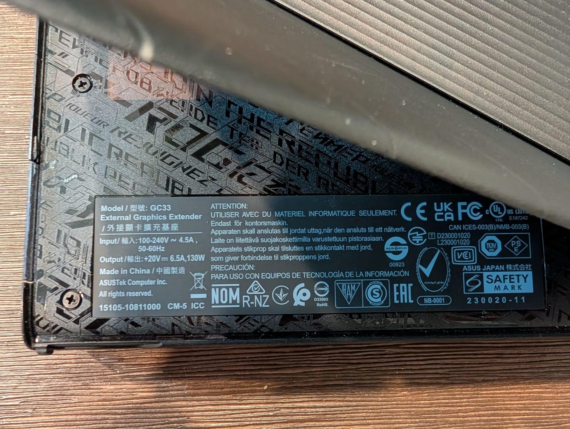 Asus XG Mobile 4090 eGPU **READ LISTING**