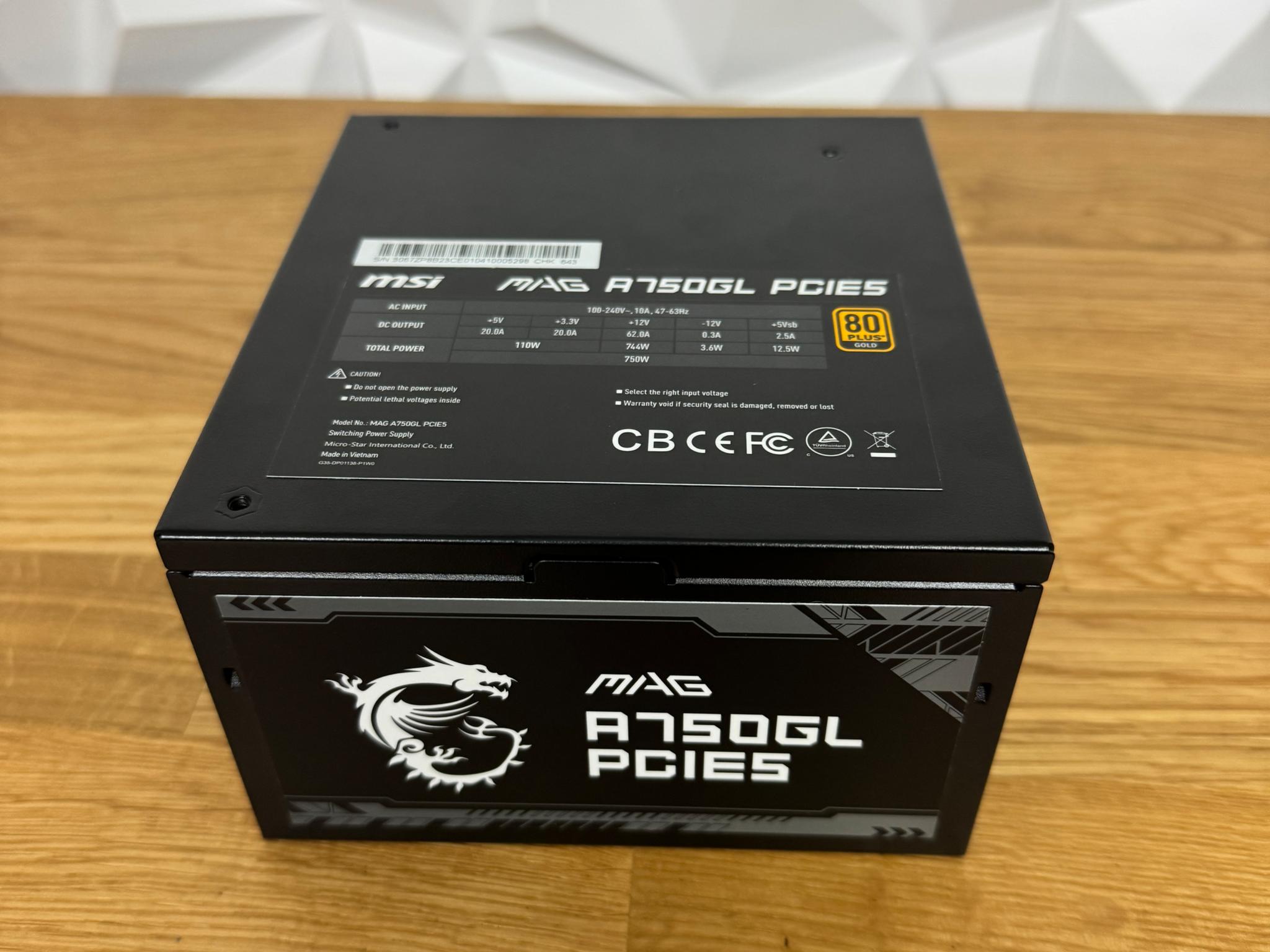 MSI MAG A750GL PCIE5 Power Supply ATX 80 Plus Gold-certified 750W PSU