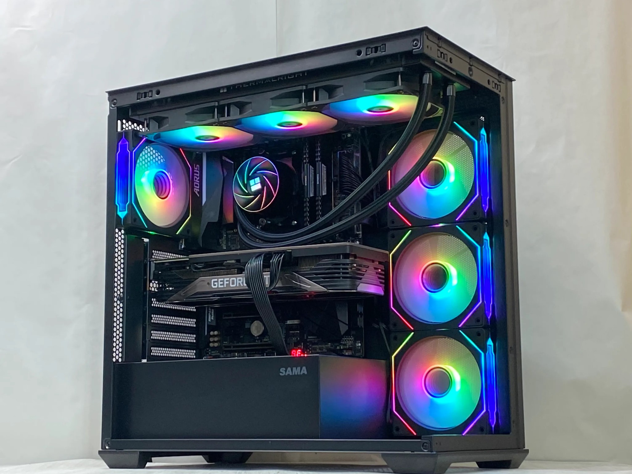 RTX 3080, Ryzen 7 5700X, 32GB DDR4, 1TB NVMe SSD, WiFi - Liquid Cooled Gaming PC
