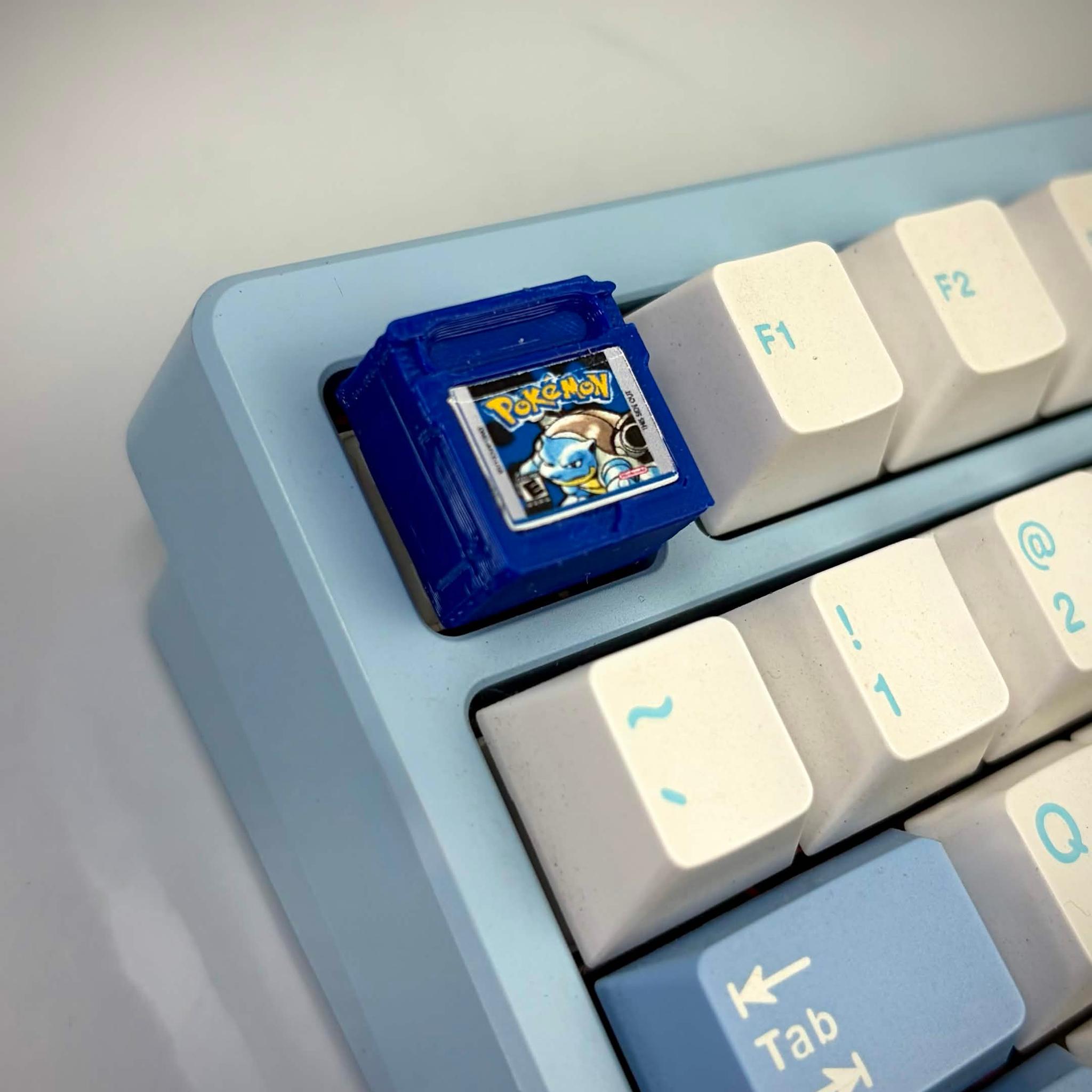 Artisan Keycap - Gameboy Pokemon Blue - Blastoise Cartridge Artisan Keycap - 3d Printed