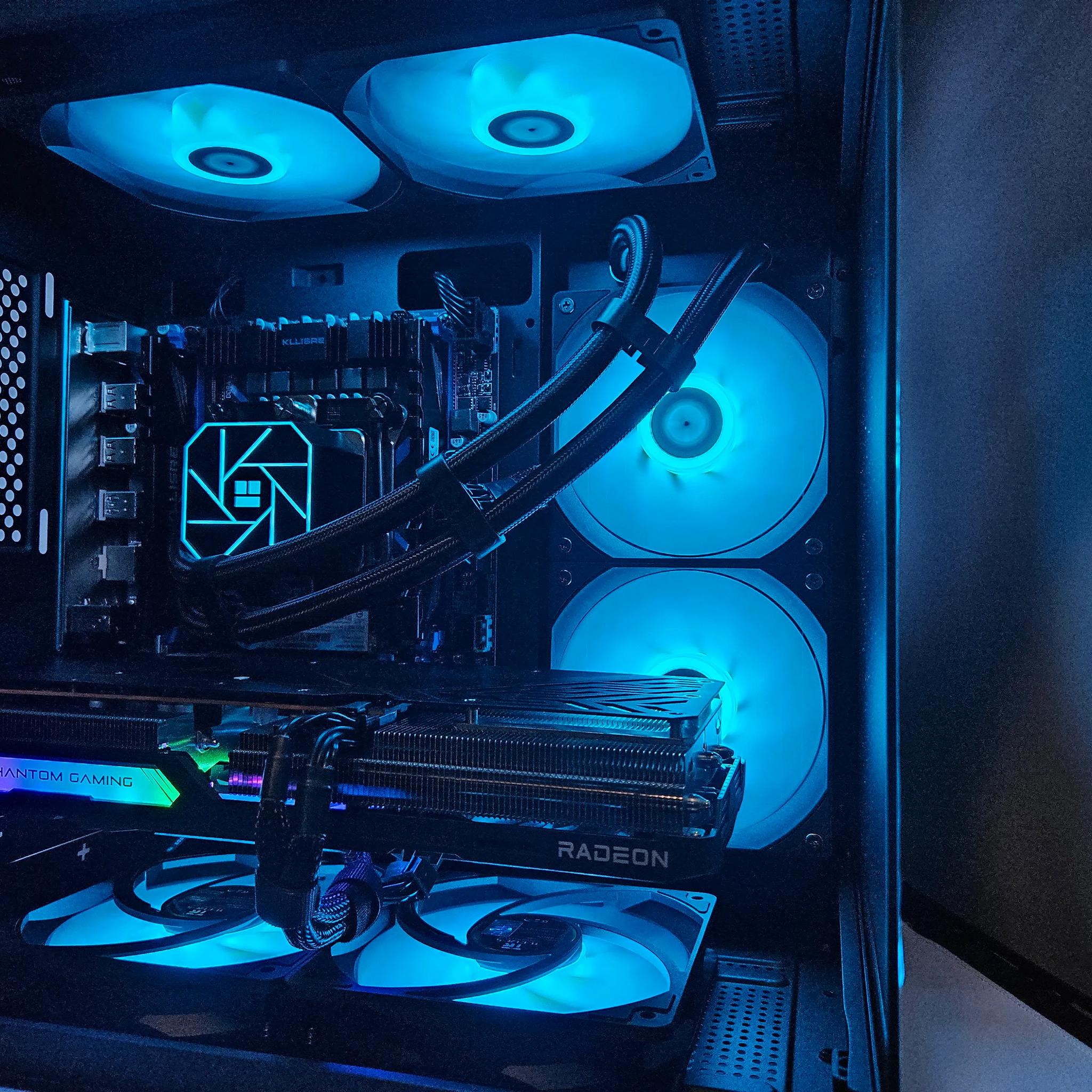 Dark Side Liquid cooled Intel 14 core / 16GB DDR4 / 512GB SSD / RX 7600