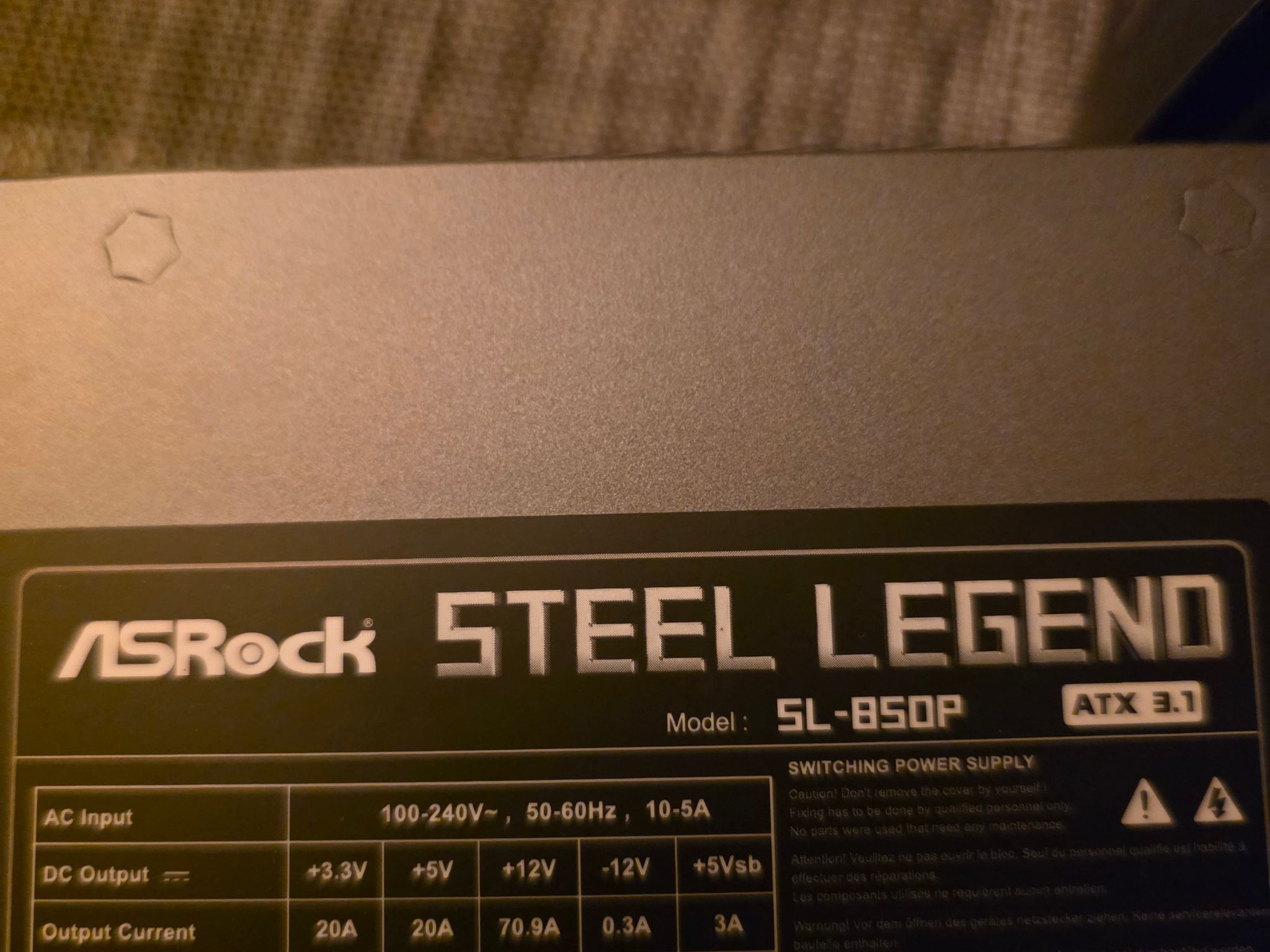 Asrock 850w platinum psu