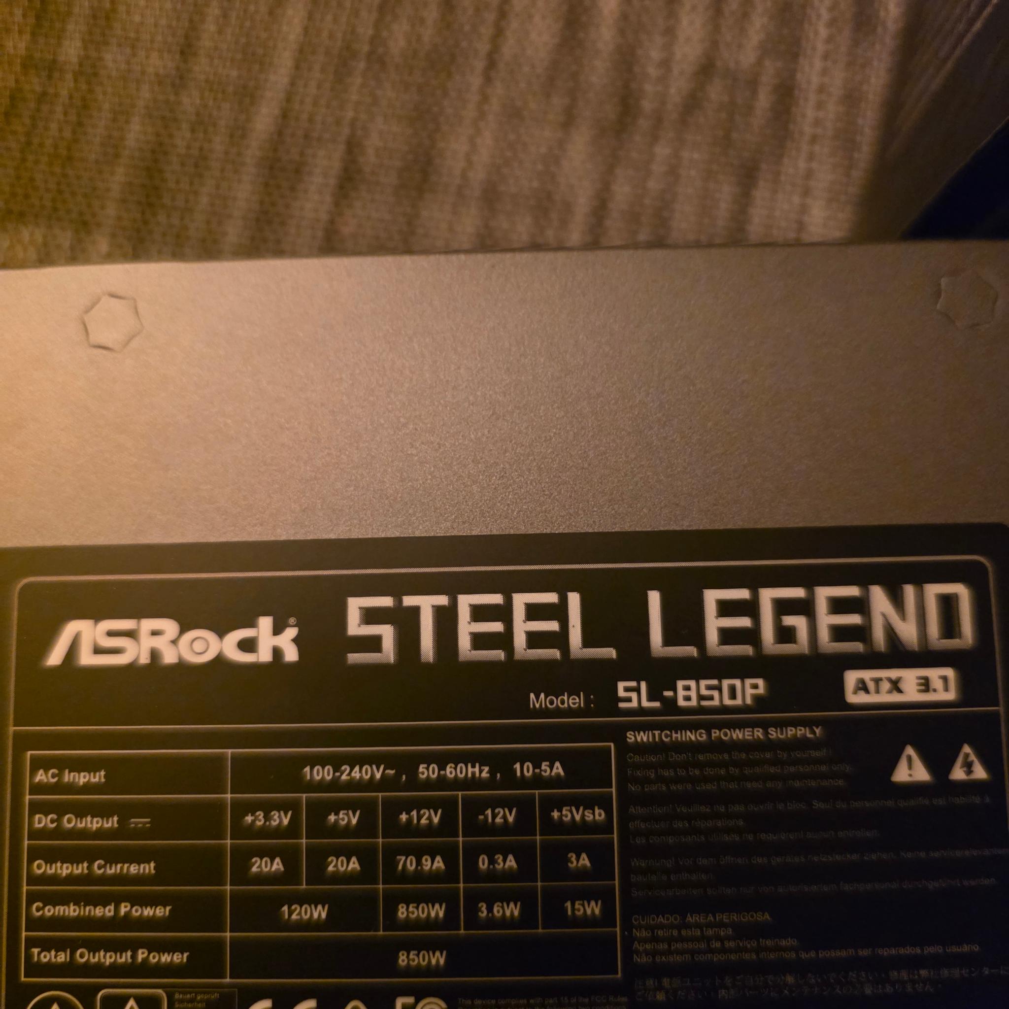 Asrock 850w platinum psu