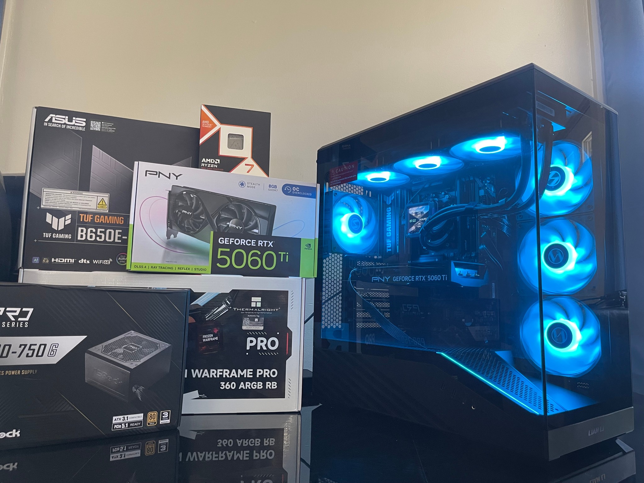 1440p Gaming PC/ RTX 5060 TI/ Ryzen 5 7500X3d/ 16Gb DDR5/ 1Tb NVMe/ liquid cooled