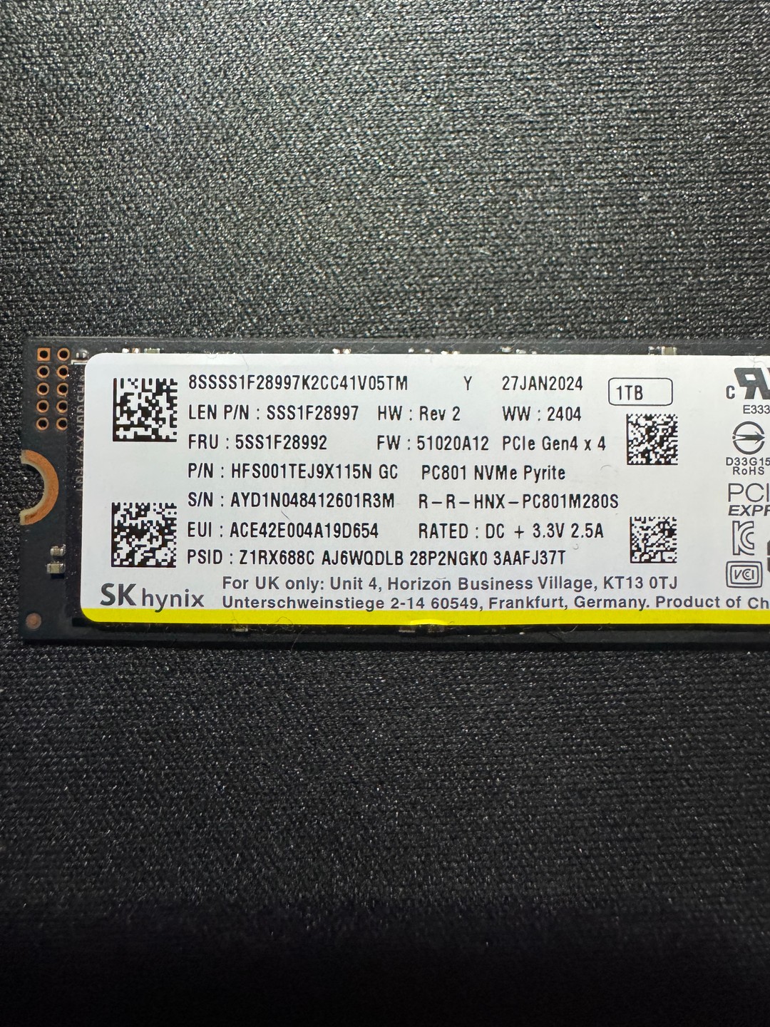 SK hynix PC801 1TB NVMe PCIe Gen4 x4 SSD | Jawa