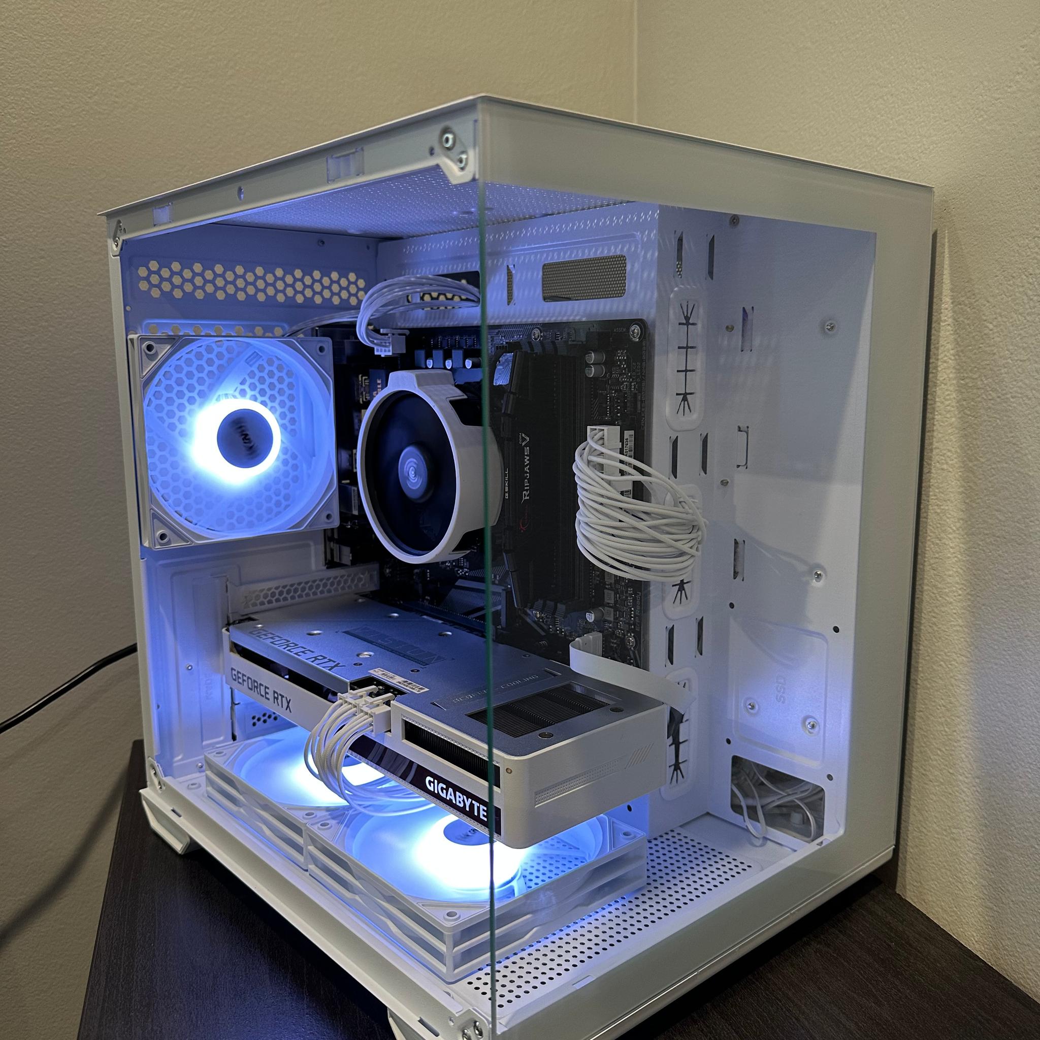 Custom White RGB Gaming PC | RTX 3060 Ti Vision OC | Ryzen 5 5500 | 16GB DDR4 | WiFi