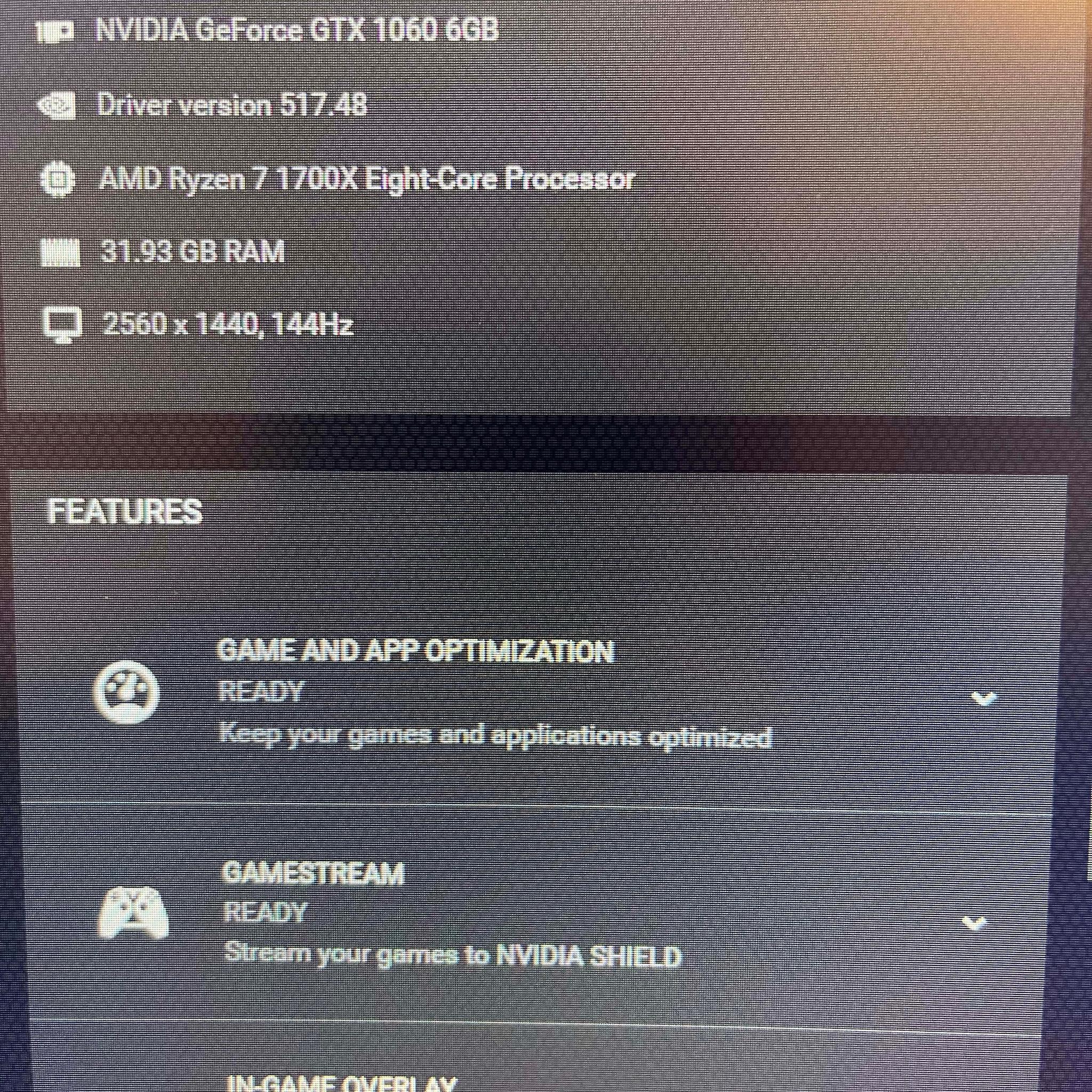 GTX 1060 6GB 32GB ram Ryzen 7 1700x