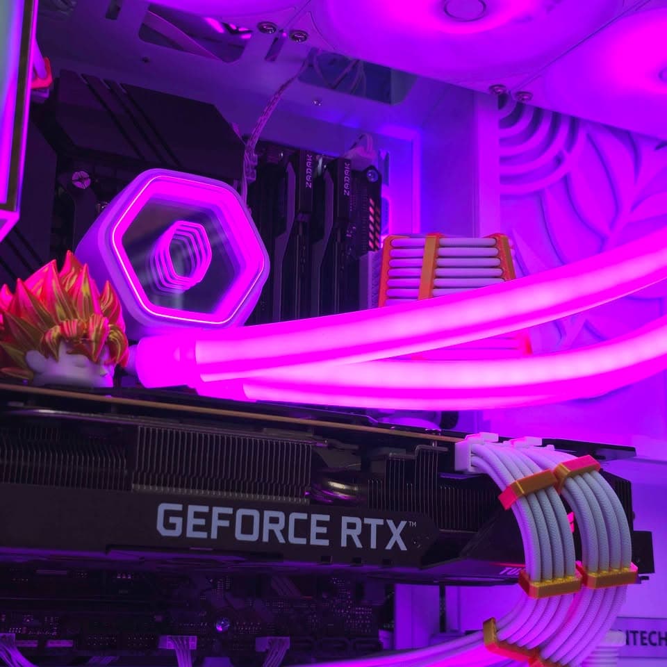 ⚜️White/Gold Custom Gaming PC • RTX 3070 Ti, Intel i7, 16GB RAM, 1TB SSD • Plug n' Play
