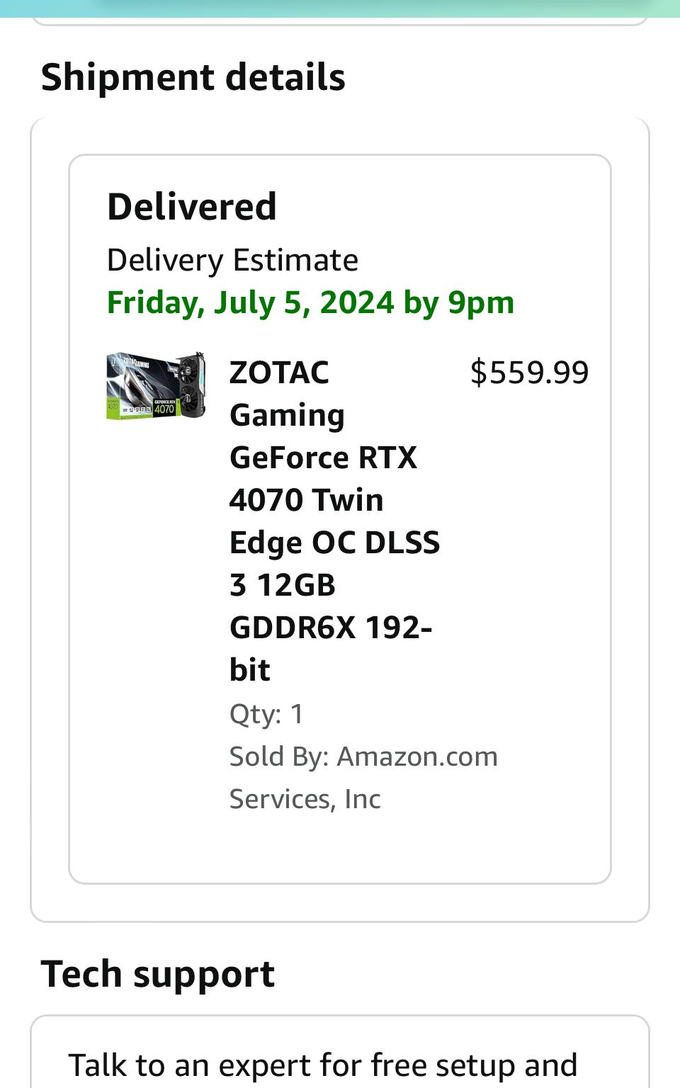 ZOTAC RTX 4070 OC Edition