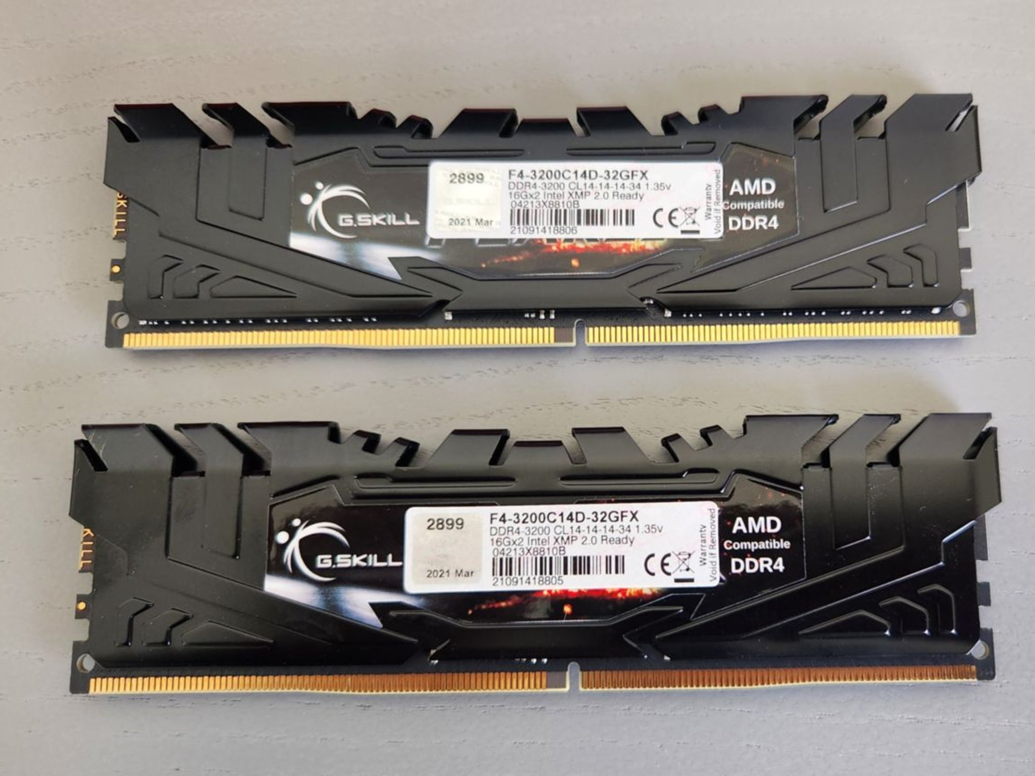 G.Skill Flare X DDR4 32GB 3200 CL14-14-14-34 (2x16GB kit) for AMD Ryzen AM4 CPUs