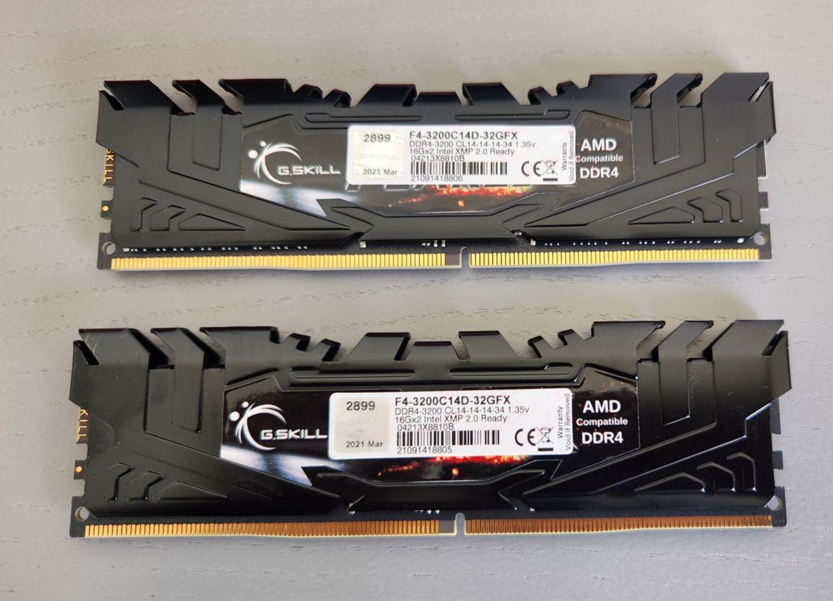G.Skill 32GB 3200 CL14-14-14-34 DDR4 (2x16GB kit) FlareX for Ryzen AM4