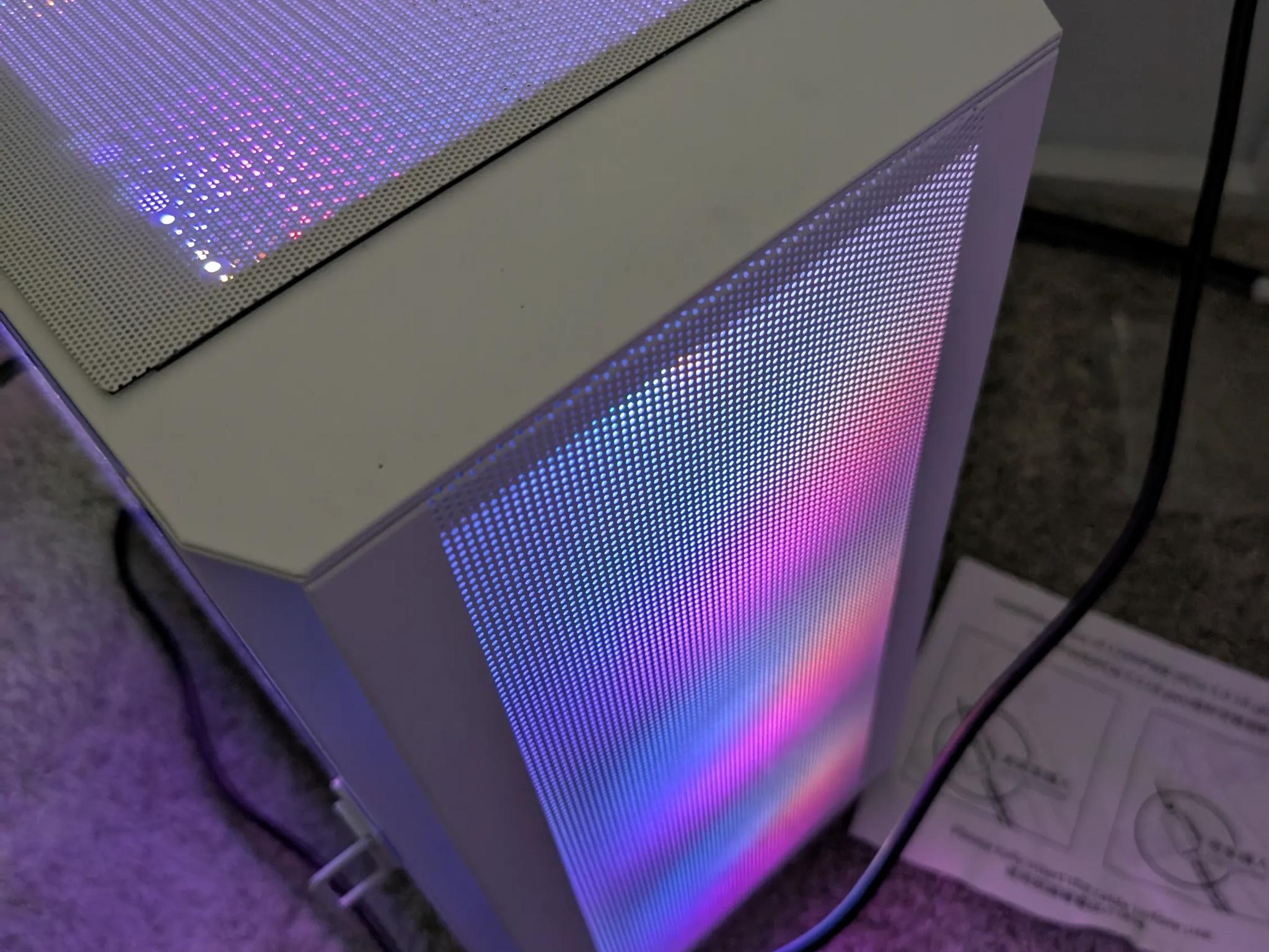 Montech Air 100 with white cable extensions