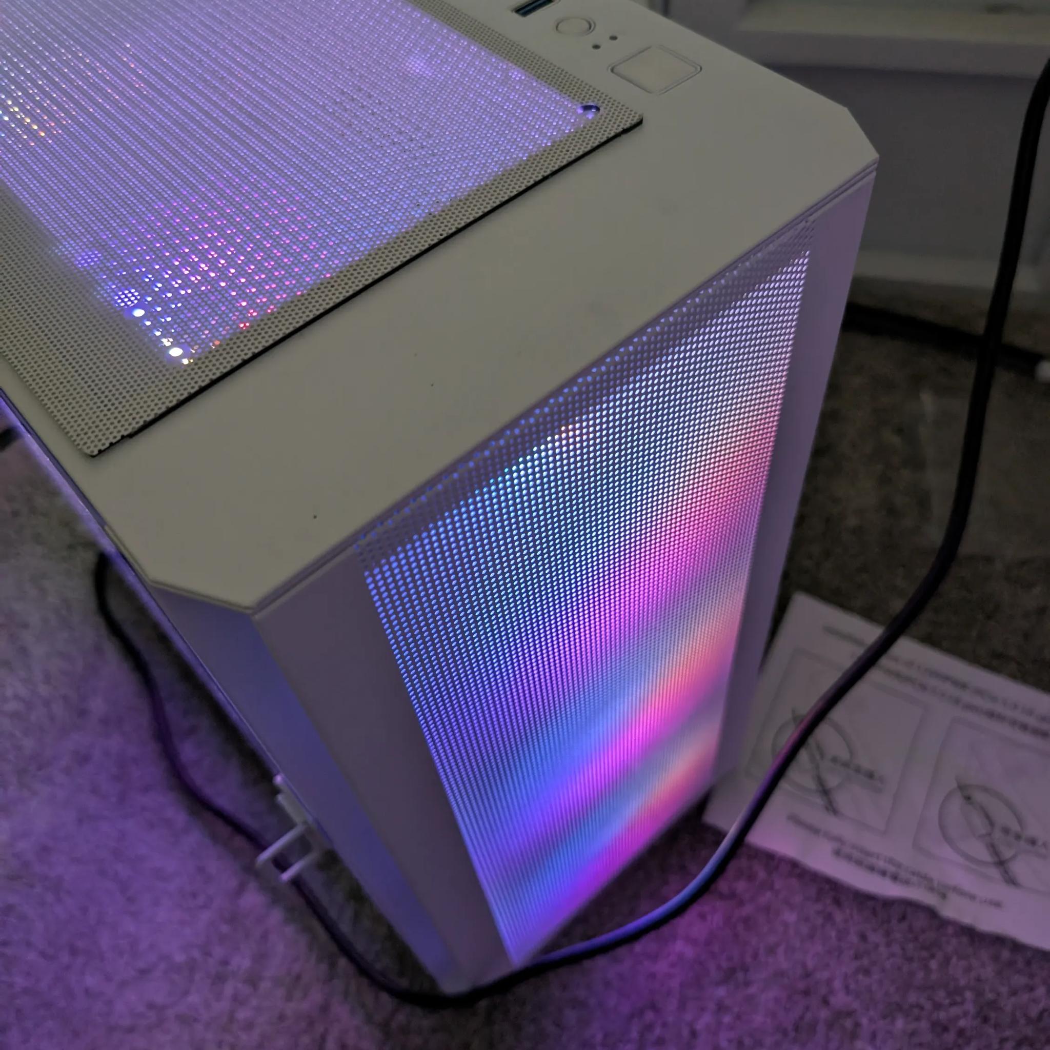 Montech Air 100 with white cable extensions