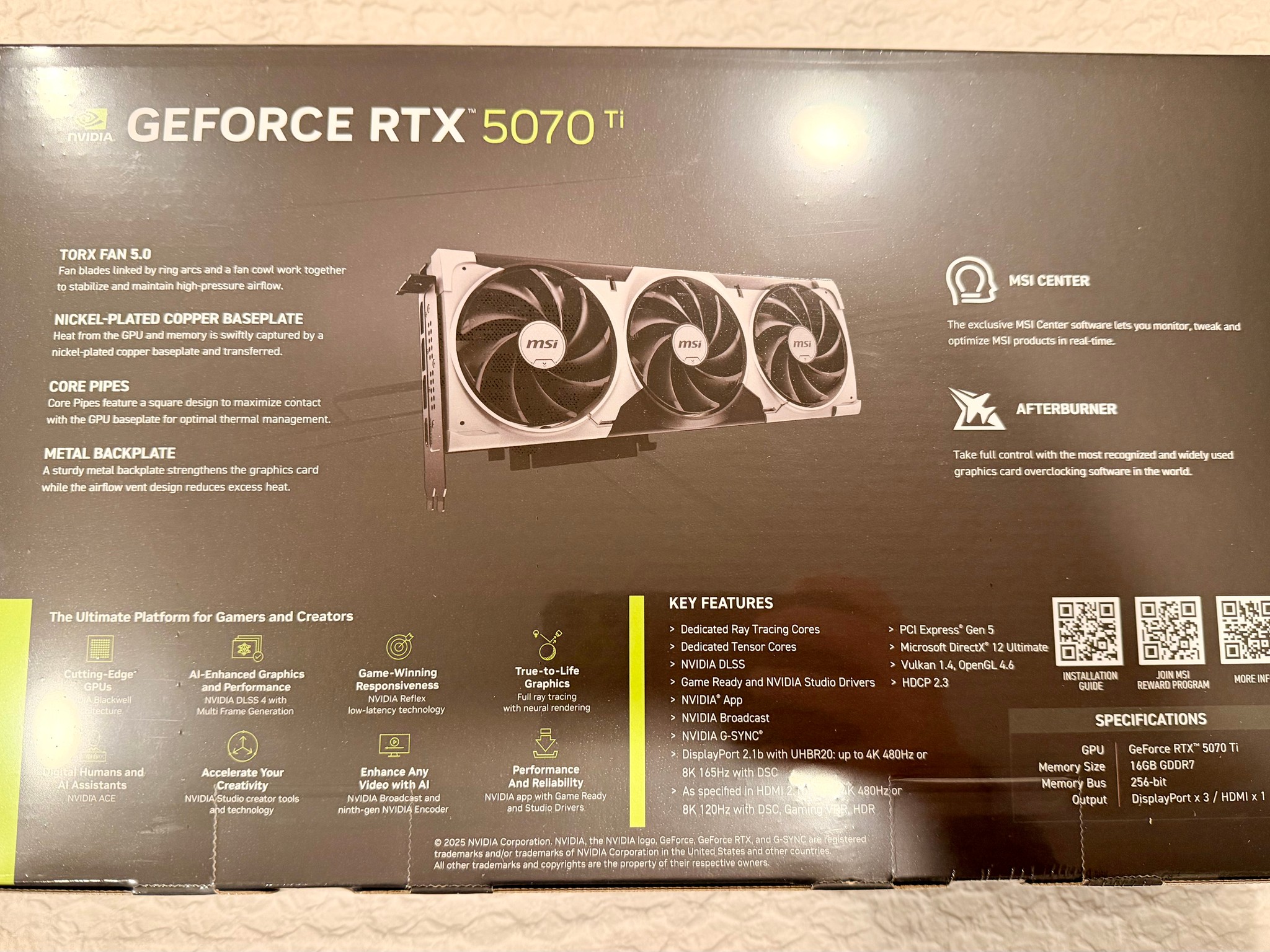 MSI GeForce RTX 5070 Ti 16G VENTUS 3X OC