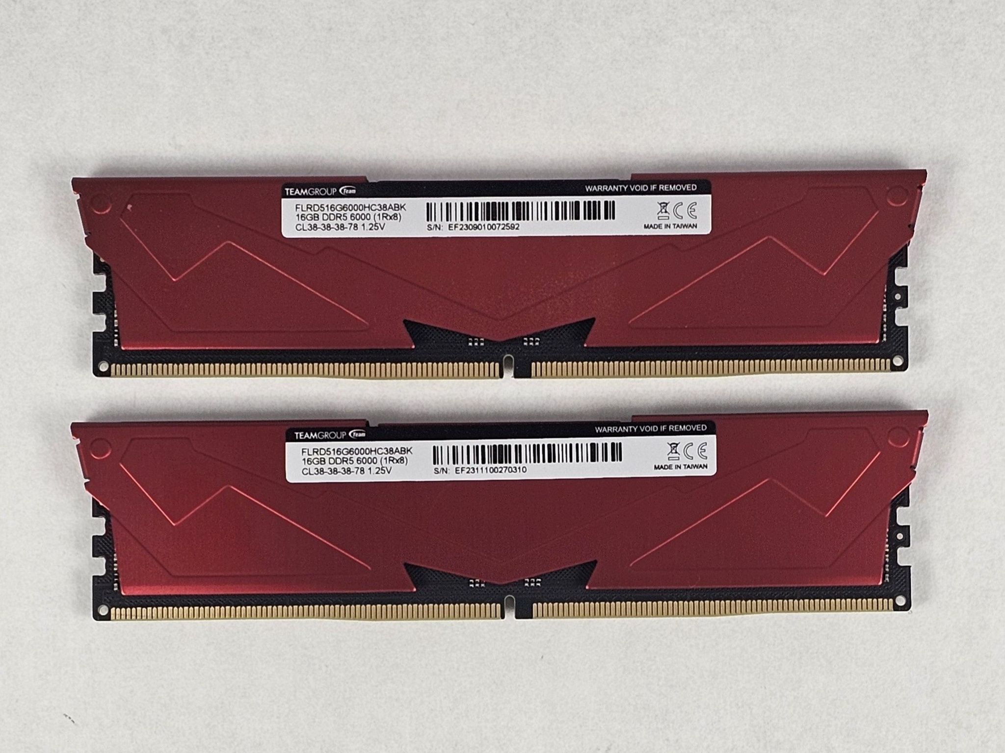 32GB DDR5 (2x16GB) CL38 6000MT/s TEAMGROUP T-Force Vulcan