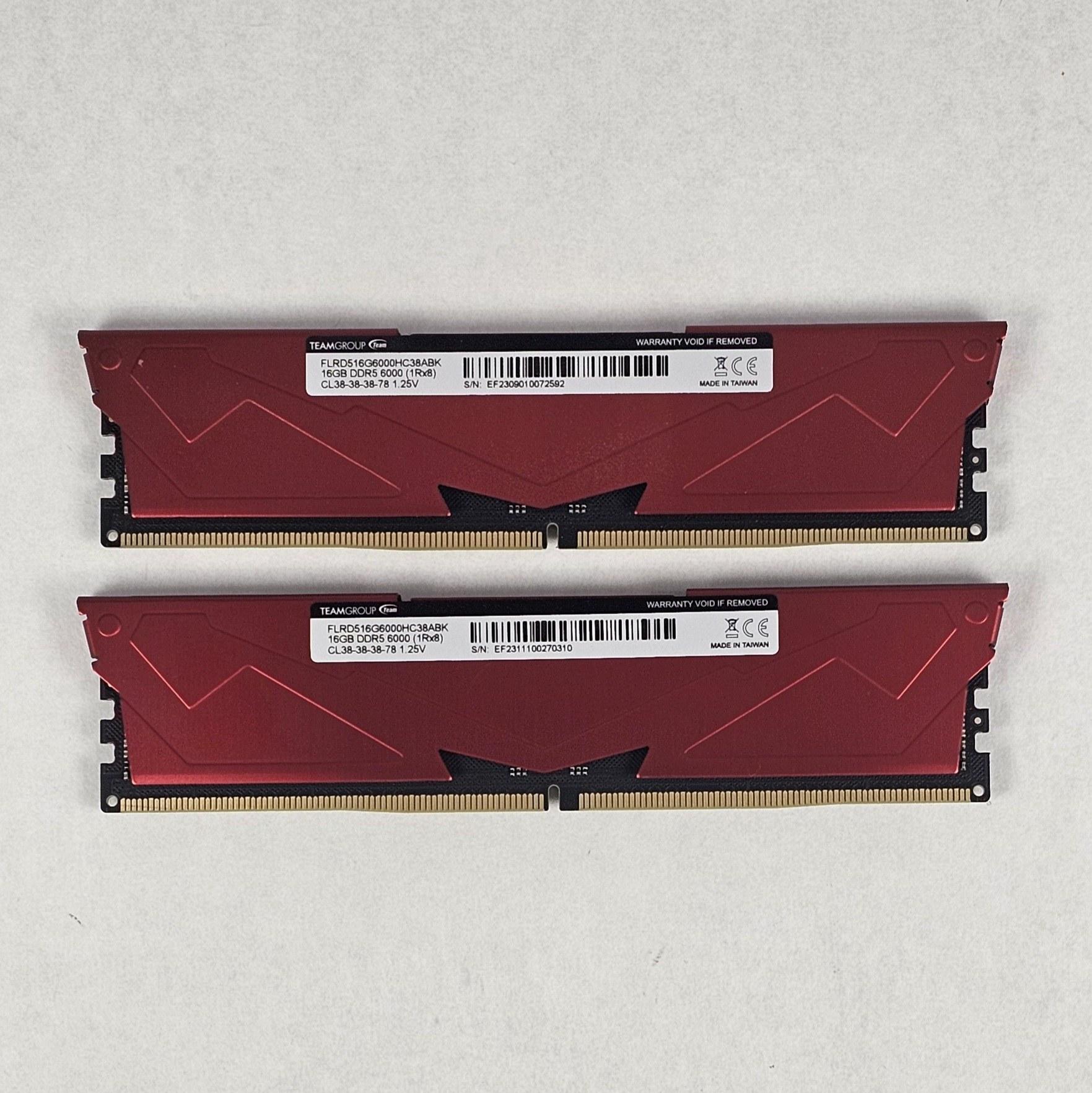 32GB DDR5 (2x16GB) CL38 6000MT/s TEAMGROUP T-Force Vulcan