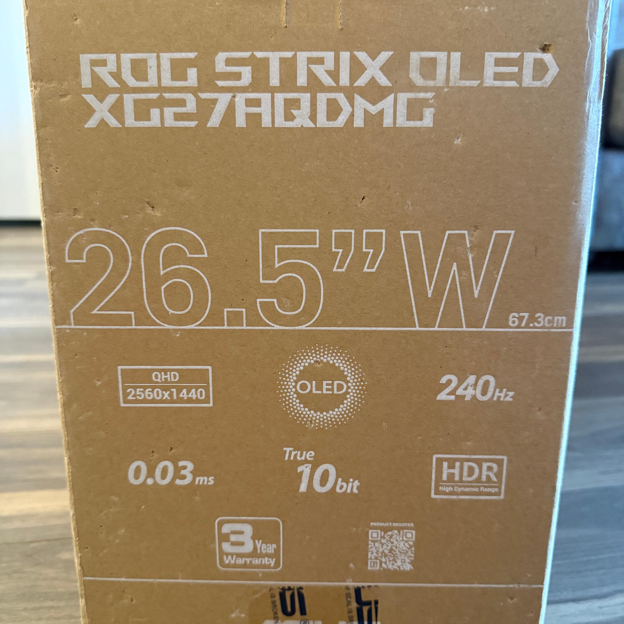 NEW in Box! ASUS ROG Strix OLED 26.5" 1440p HDR 240 Hz Gaming Monitor