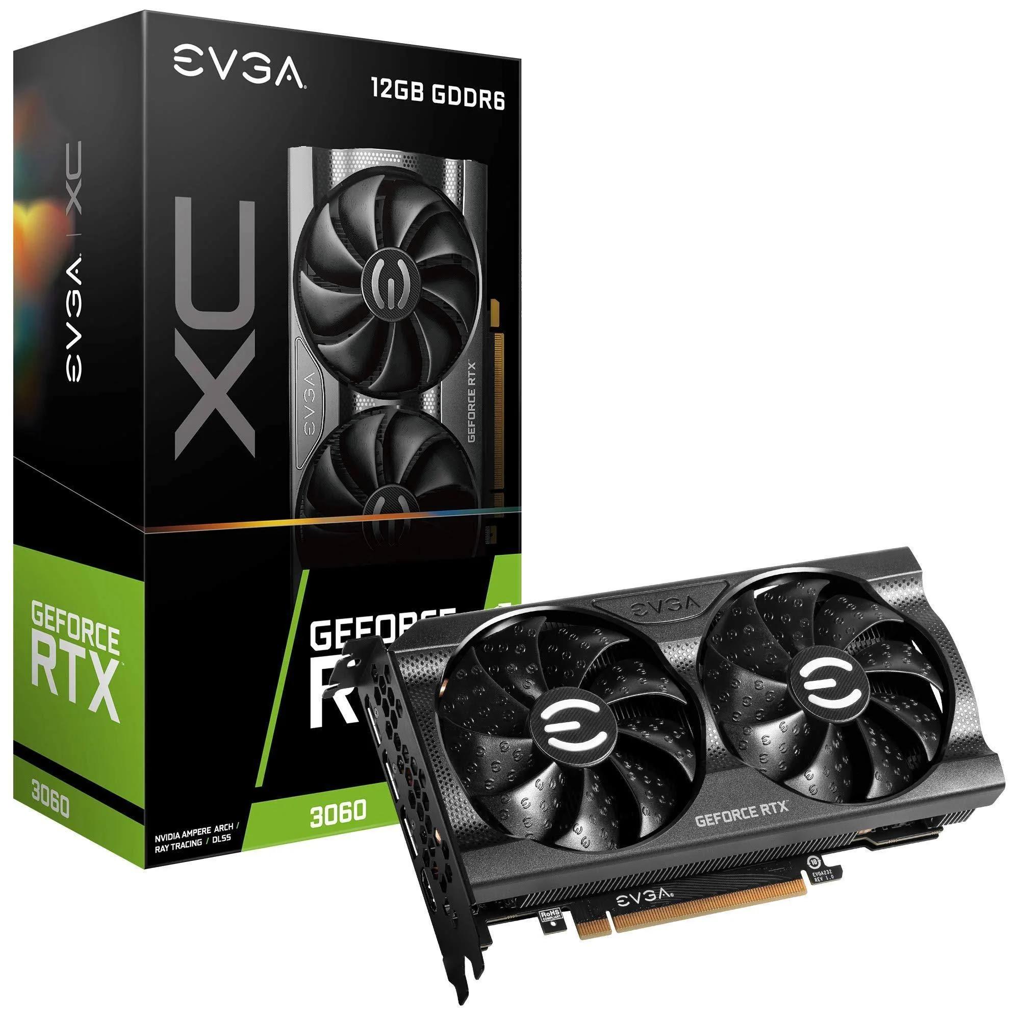 EVGA GeForce RTX 3060 XC Black Gaming, 12Gb GDDR6, Dual-Fan