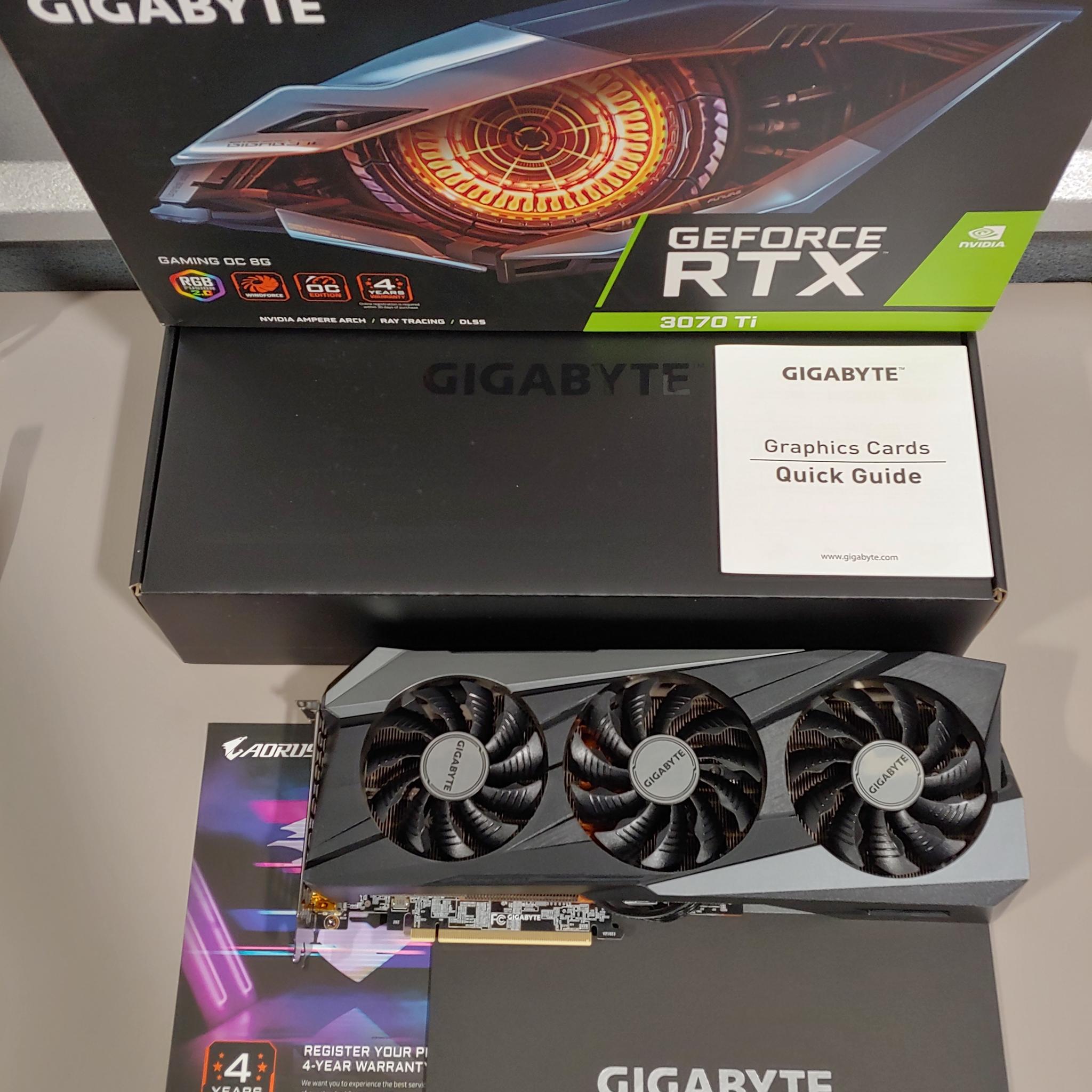 GIGABYTE RTX 3070 Ti Gaming OC 8GB GDDR6X – Tested – Original Box