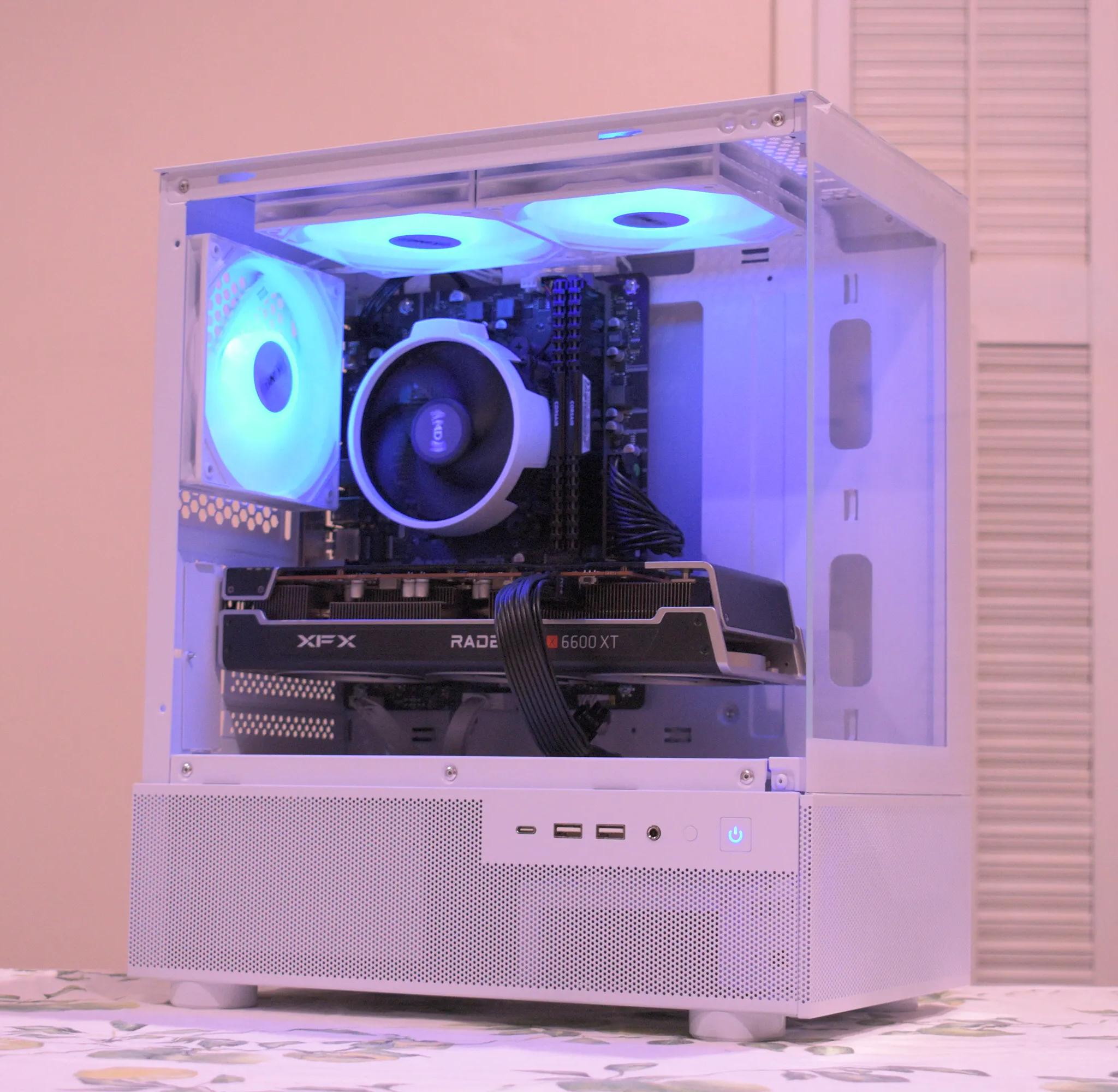 Gaming PC | Ryzen 5 3600 | RX 6600XT 8GB | 16GB DDR4 | 1TB nVME SSD | 1080p White Gaming PC RGB