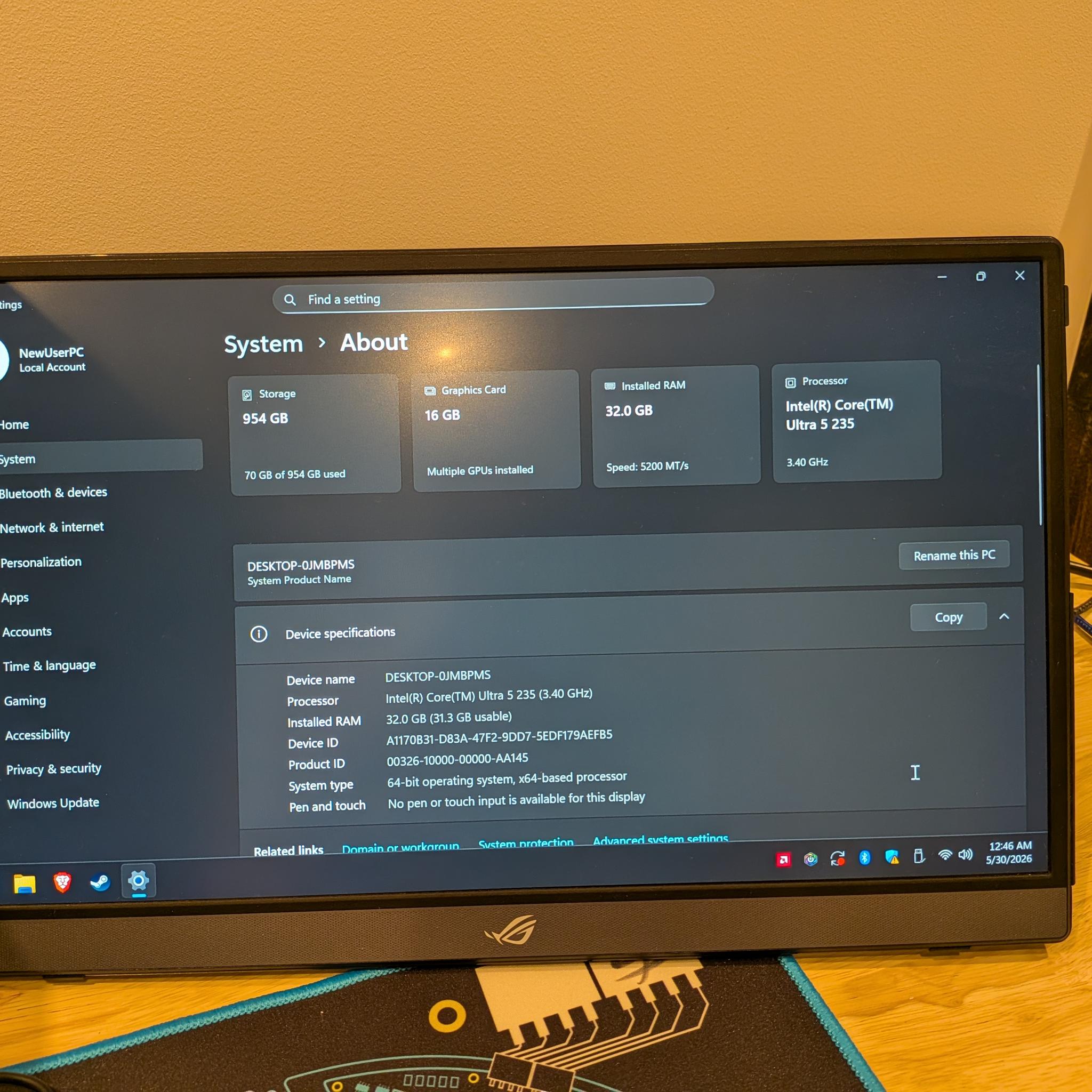 1440p Slayer - AMD Radeon RX 7800 XT, Intel Core Ultra 5 235, 32 GB DDR5 RAM, 1 TB NVME, RGB