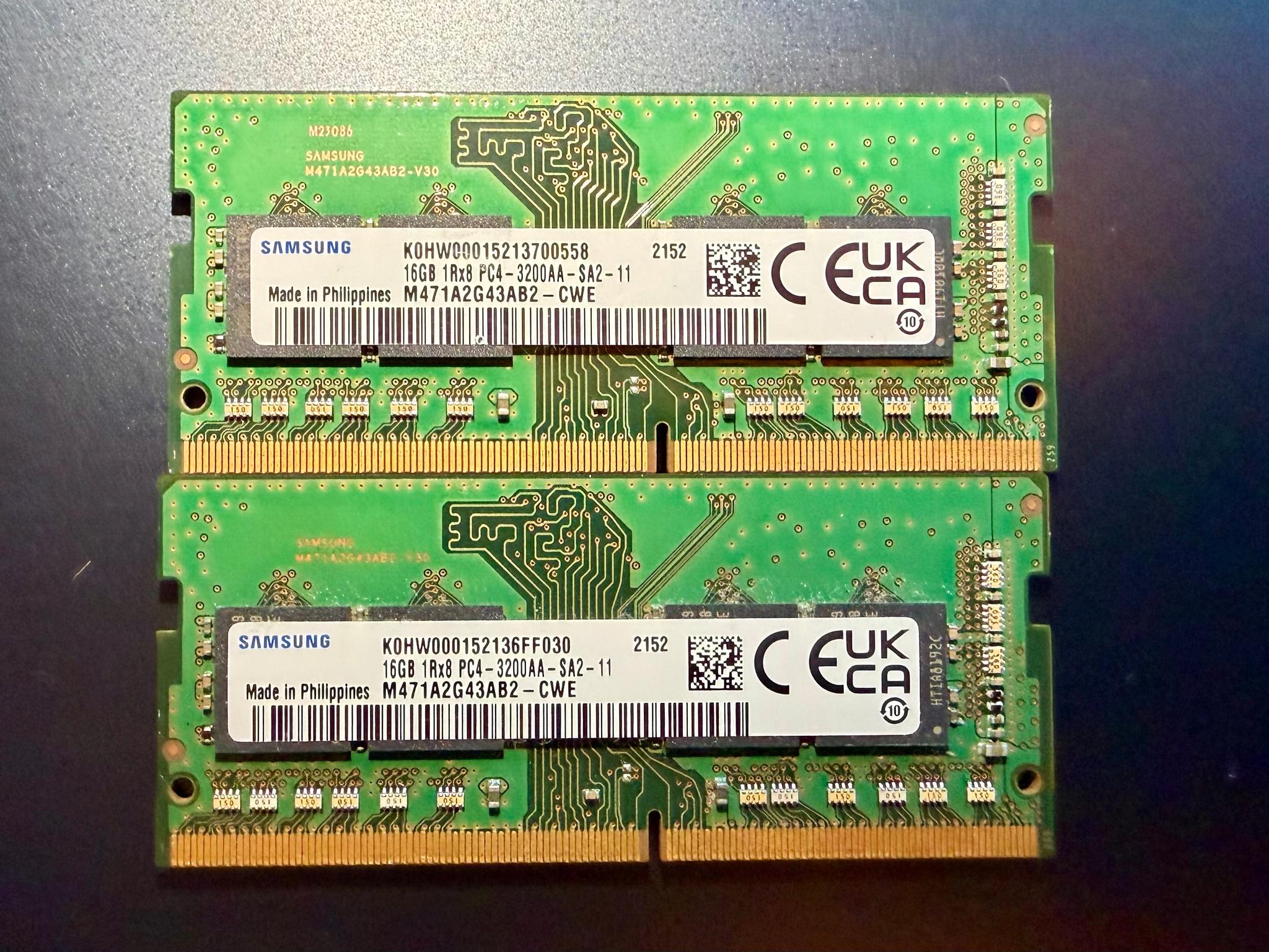 Samsung SODIMM 32GB Kit (2x16GB) DDR4 3200 Laptop Notebook RAM Memory