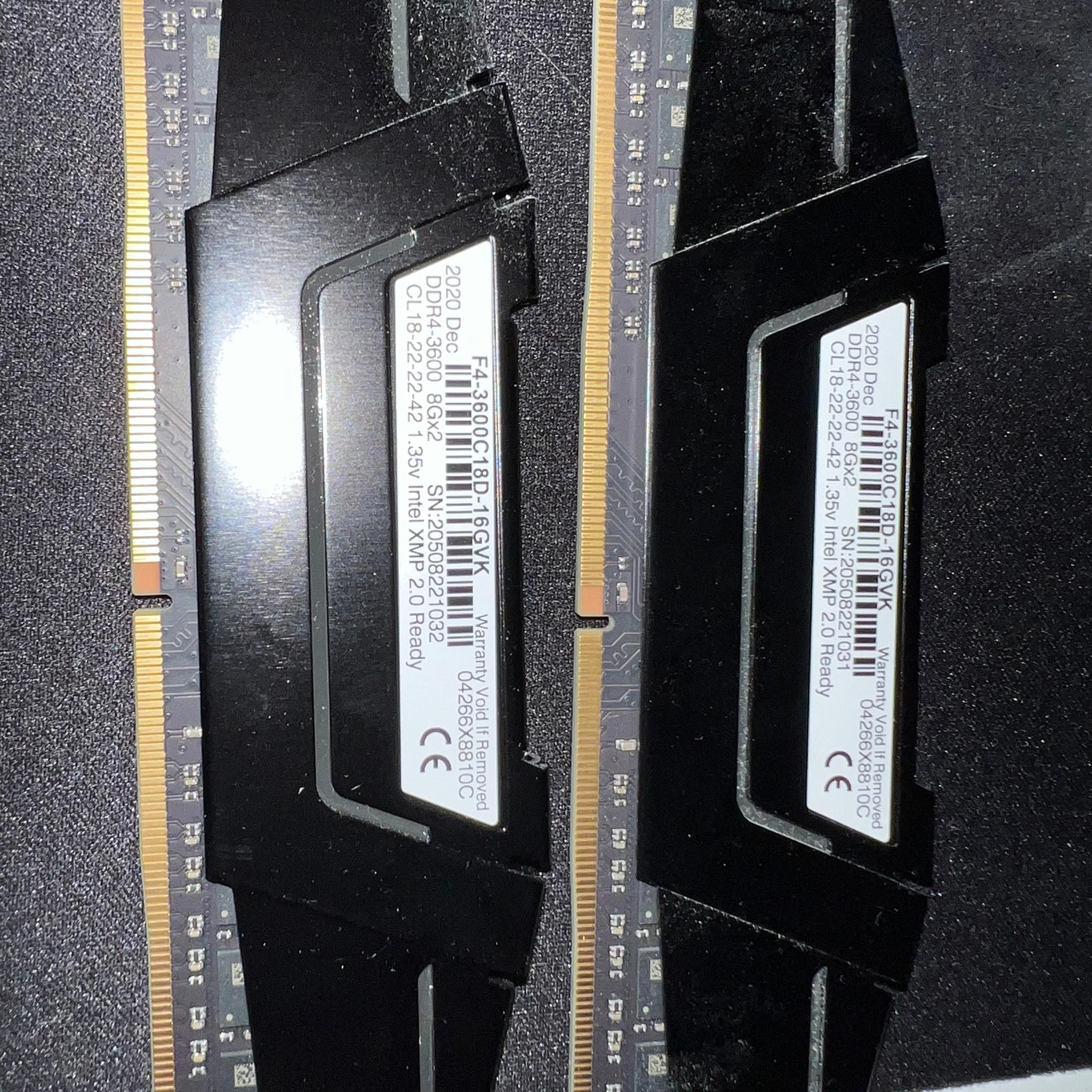 GSkill ripjaw 2x8 DDR4 3600mhz 