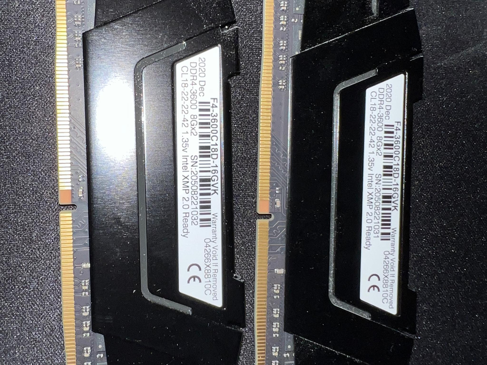 GSkill ripjaw 2x8 DDR4 3600mhz 