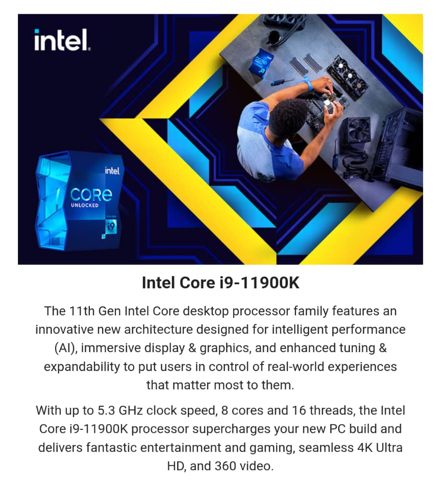 Used ABS Pre-Built, GeForce RTX 3090 Custom Gaming PC - Core i9-11900K, 32GB DDR4 RAM, 1TB NVMe SSD