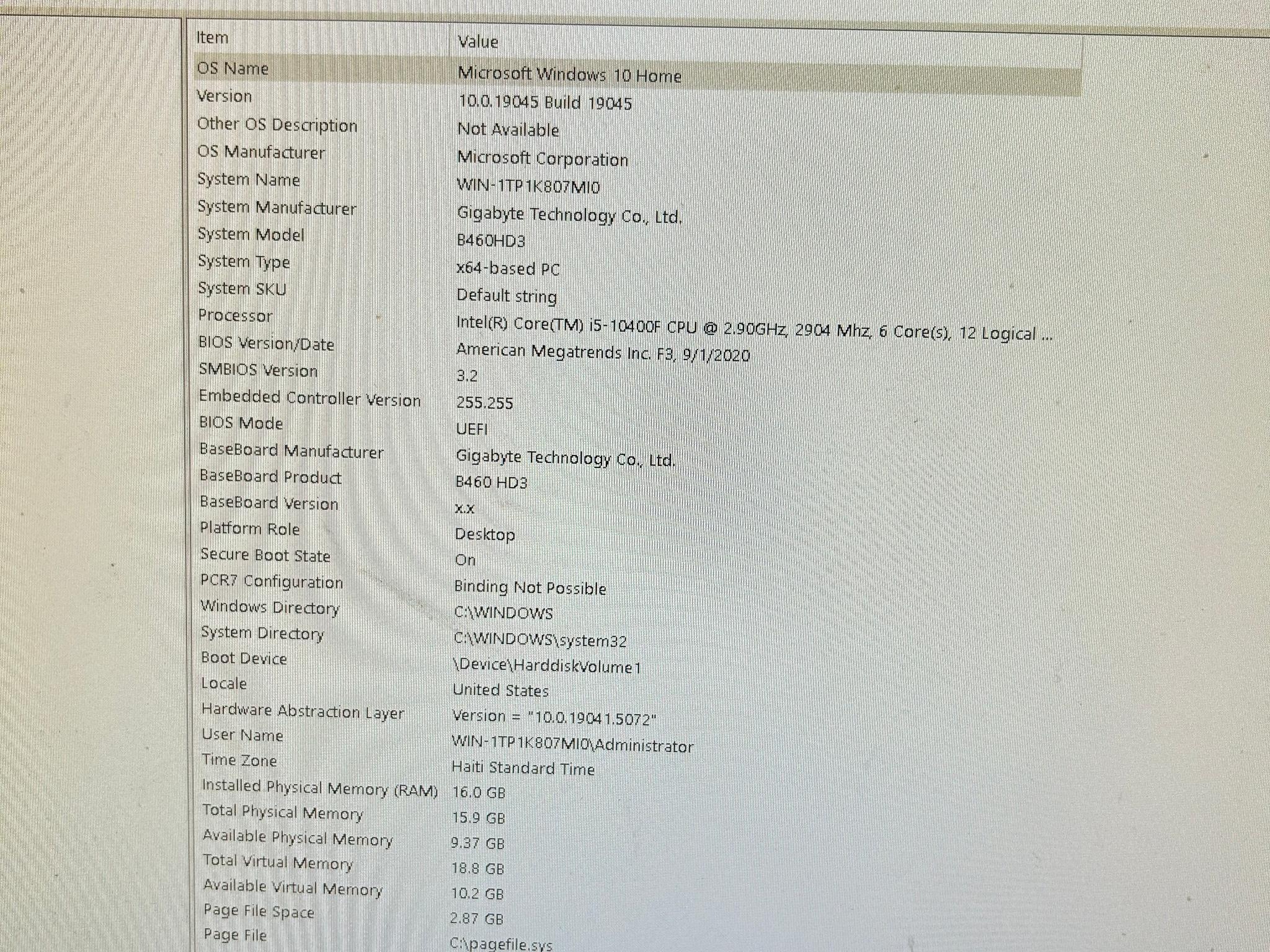 Intel Core i5-10400F  GeForce RTX 2060  16 RAM  1T STORAGE