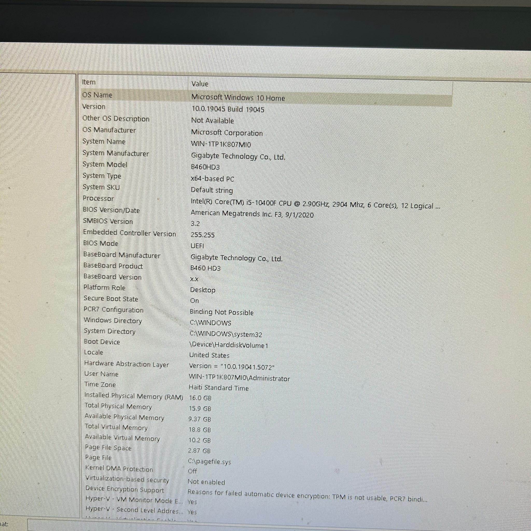 Intel Core i5-10400F  GeForce RTX 2060  16 RAM  1T STORAGE