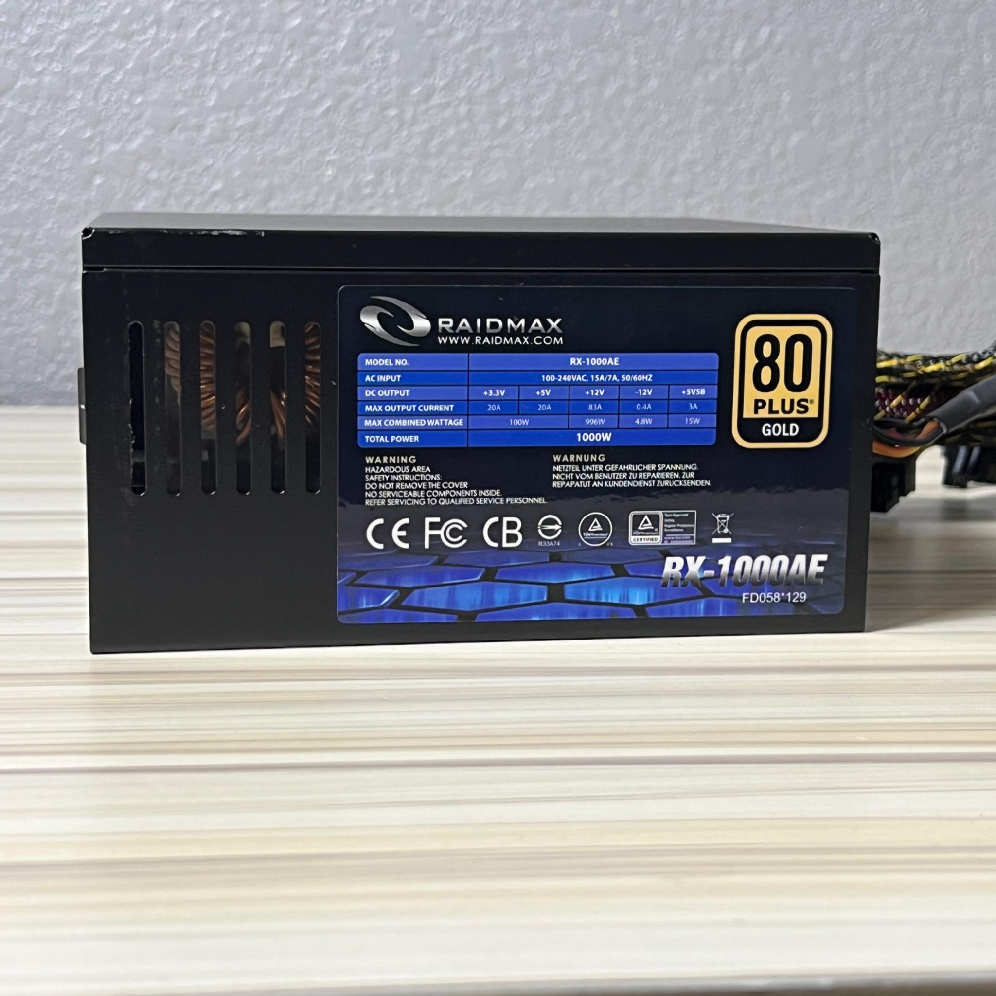 Raidmax 1000w 80 Plus Gold Semi-Modular Power Supply