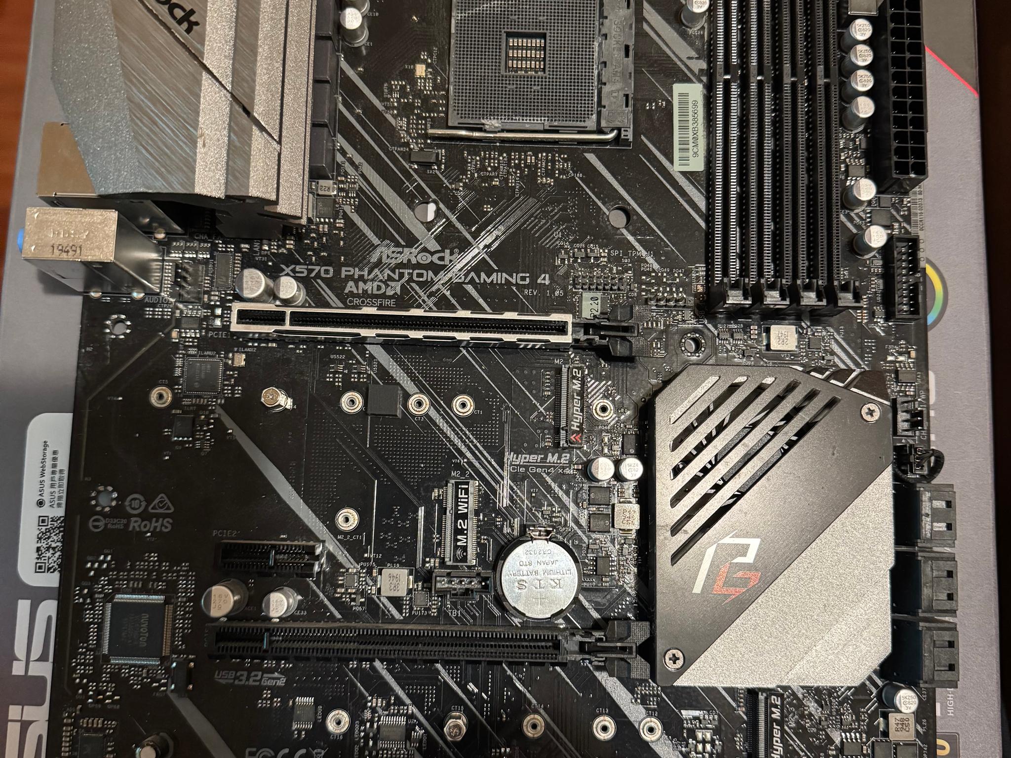 ASRock X570 Phantom Gaming 4 ATX Motherboard with I/O SHIELD AMD Socket AM4 PCIe 4.0 M.2 DDR4