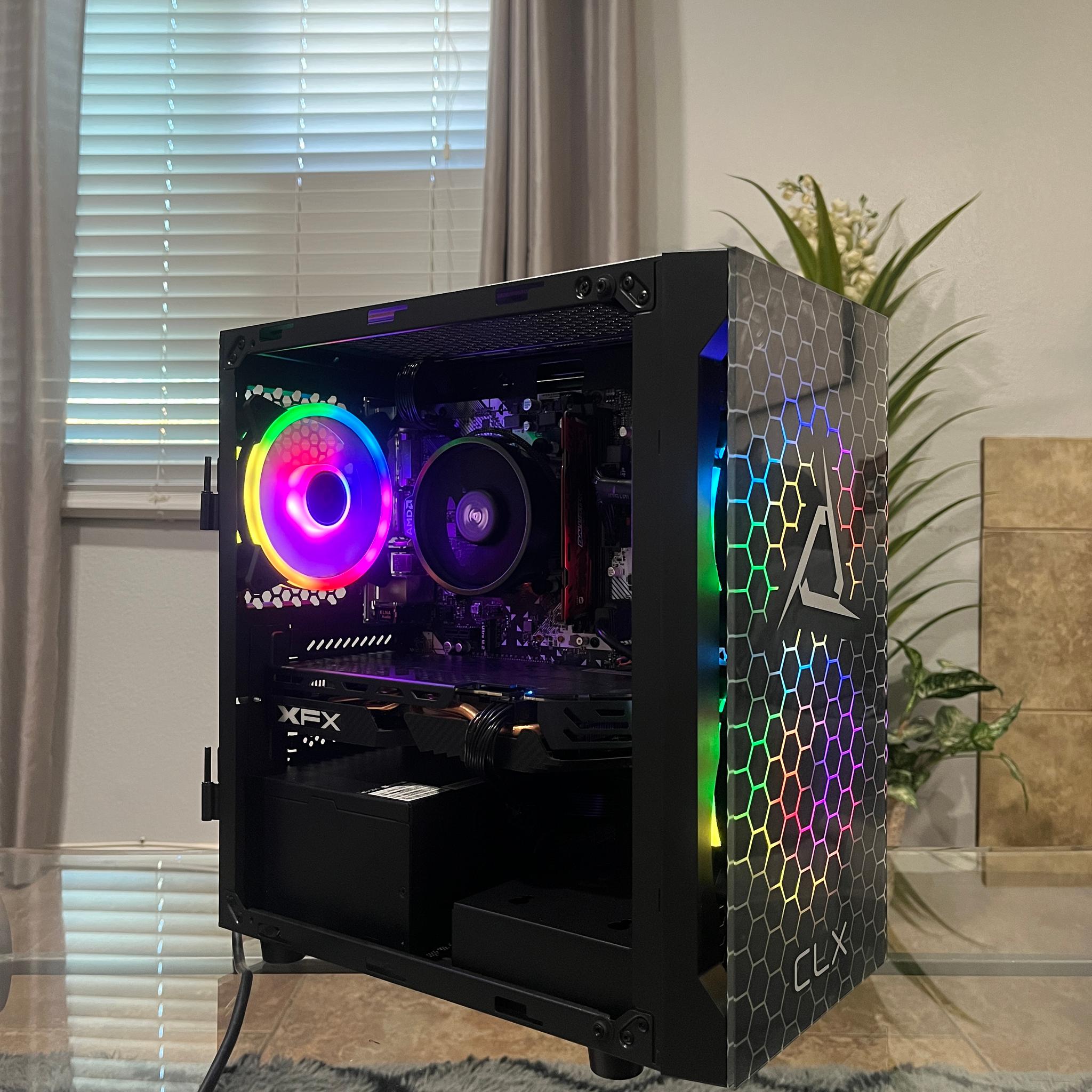 RX 580 8GB, Ryzen 7 1700, 8GB RAM | Black RGB Gaming Computer/PC