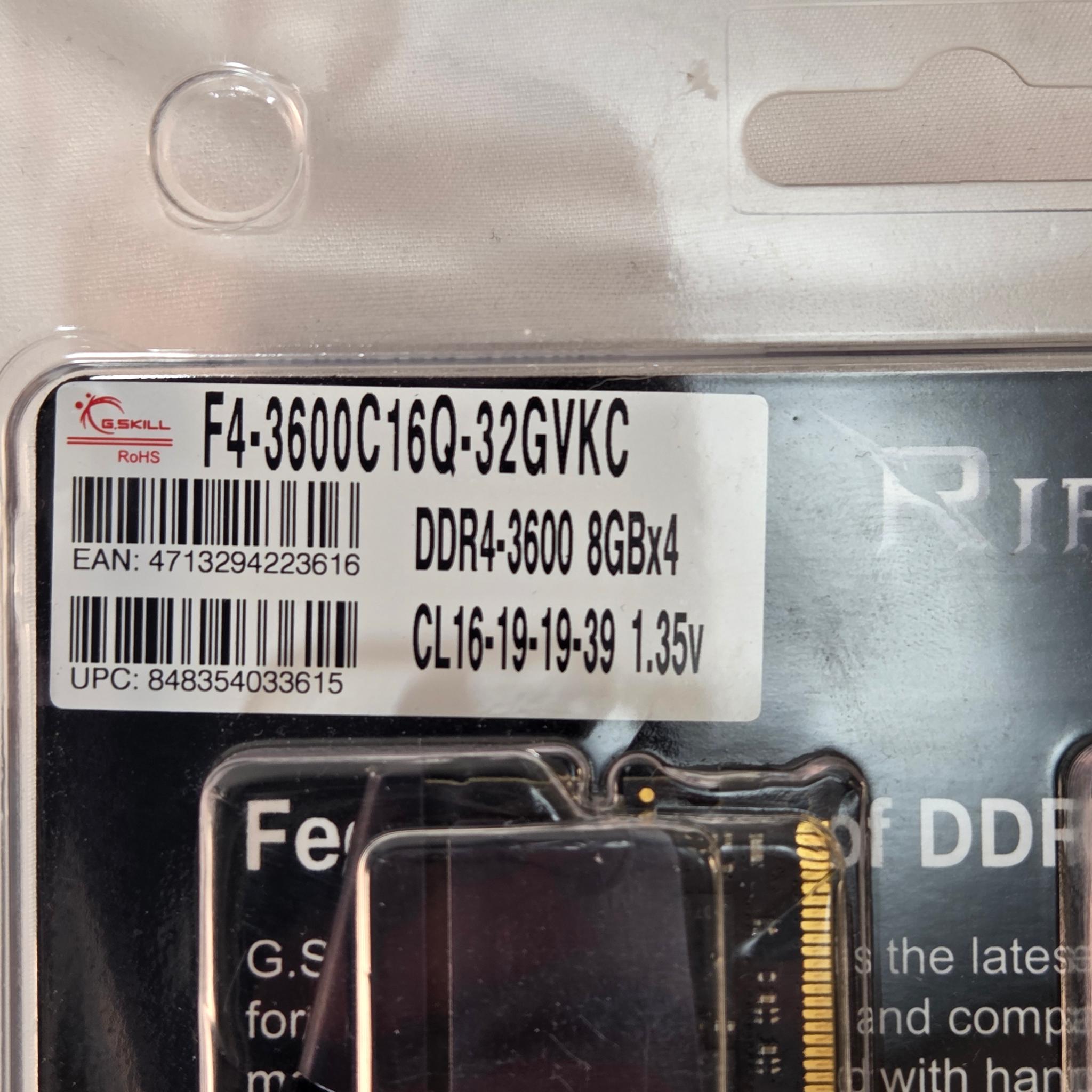 G.Skill Ripjaws V DDR4 3600Mhz 32GB (8x4GB) Black